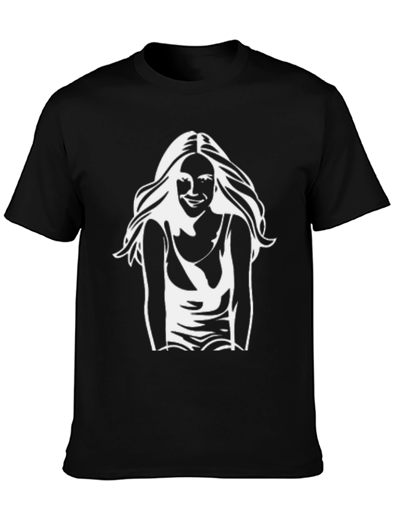 Black T-Shirt with White Graphic