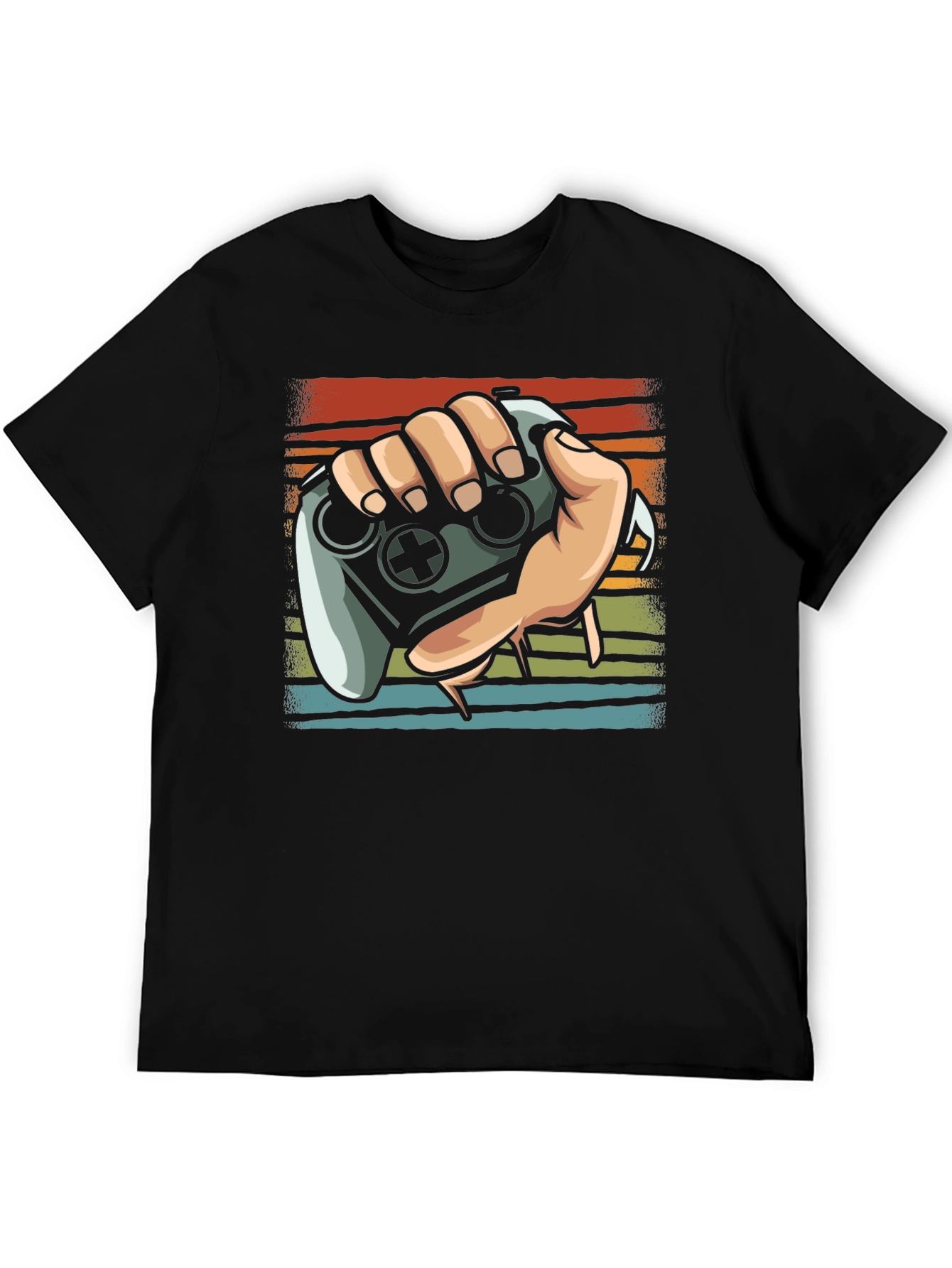 Gamer Controller Graphic Tee - Black Cotton Shirt