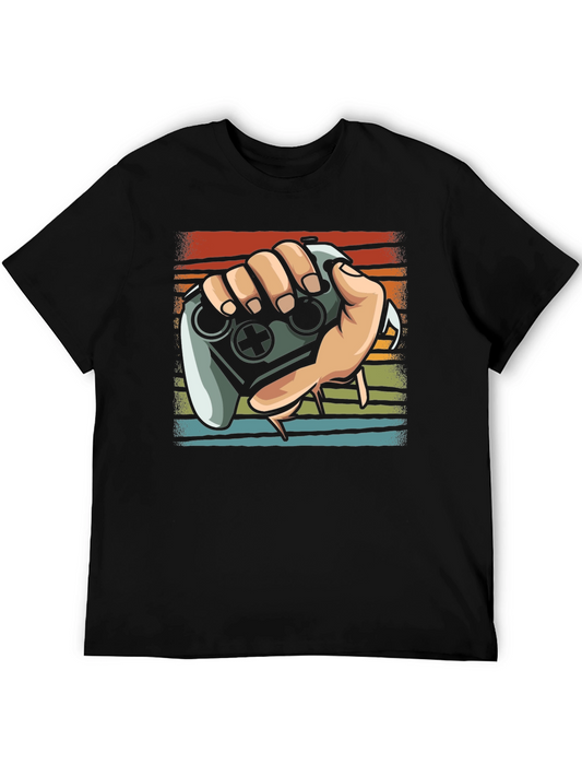 Gamer Controller Graphic Tee - Black Cotton Shirt