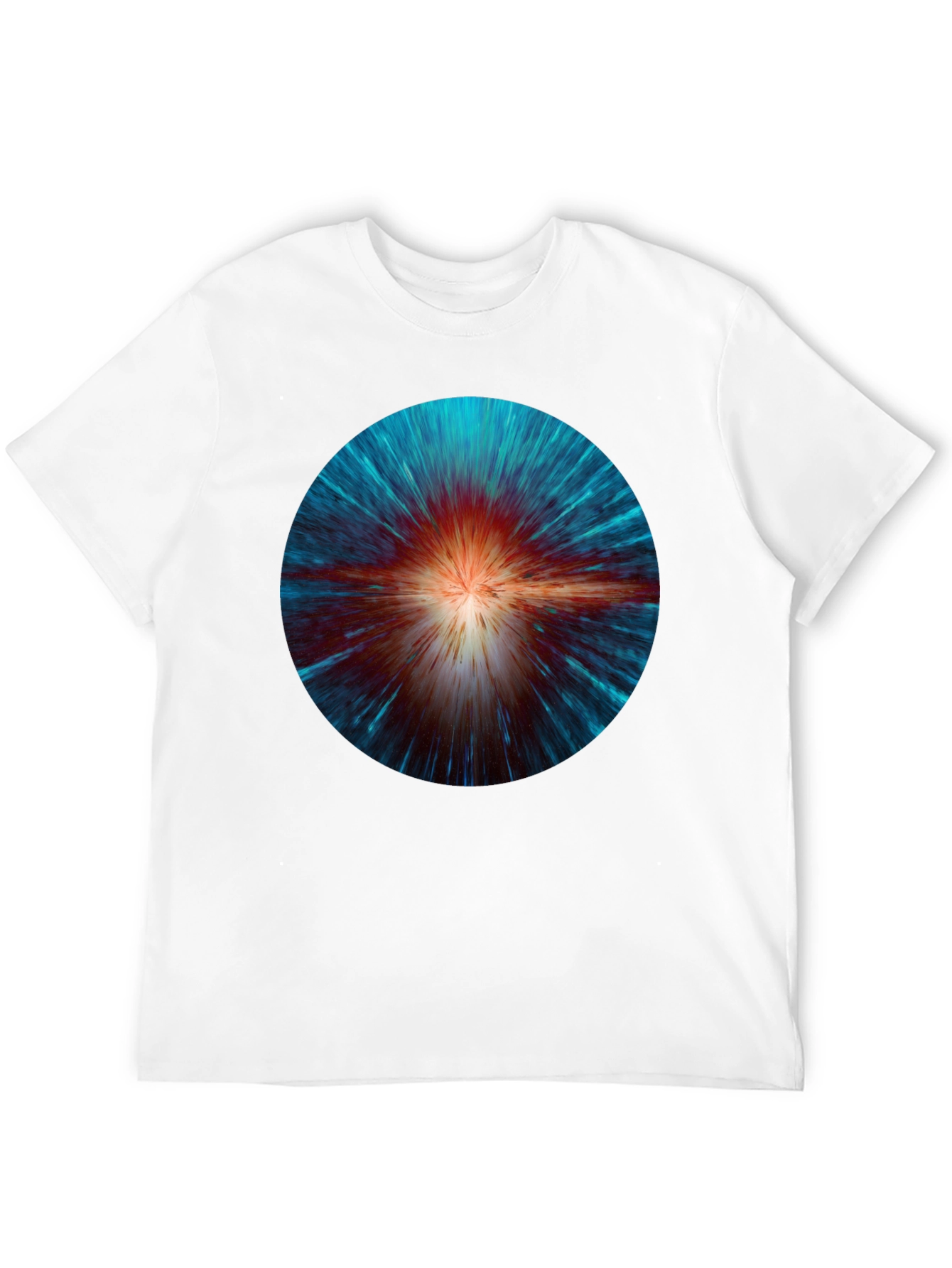 Cosmic Burst Graphic Tee - Black Crew Neck T-Shirt