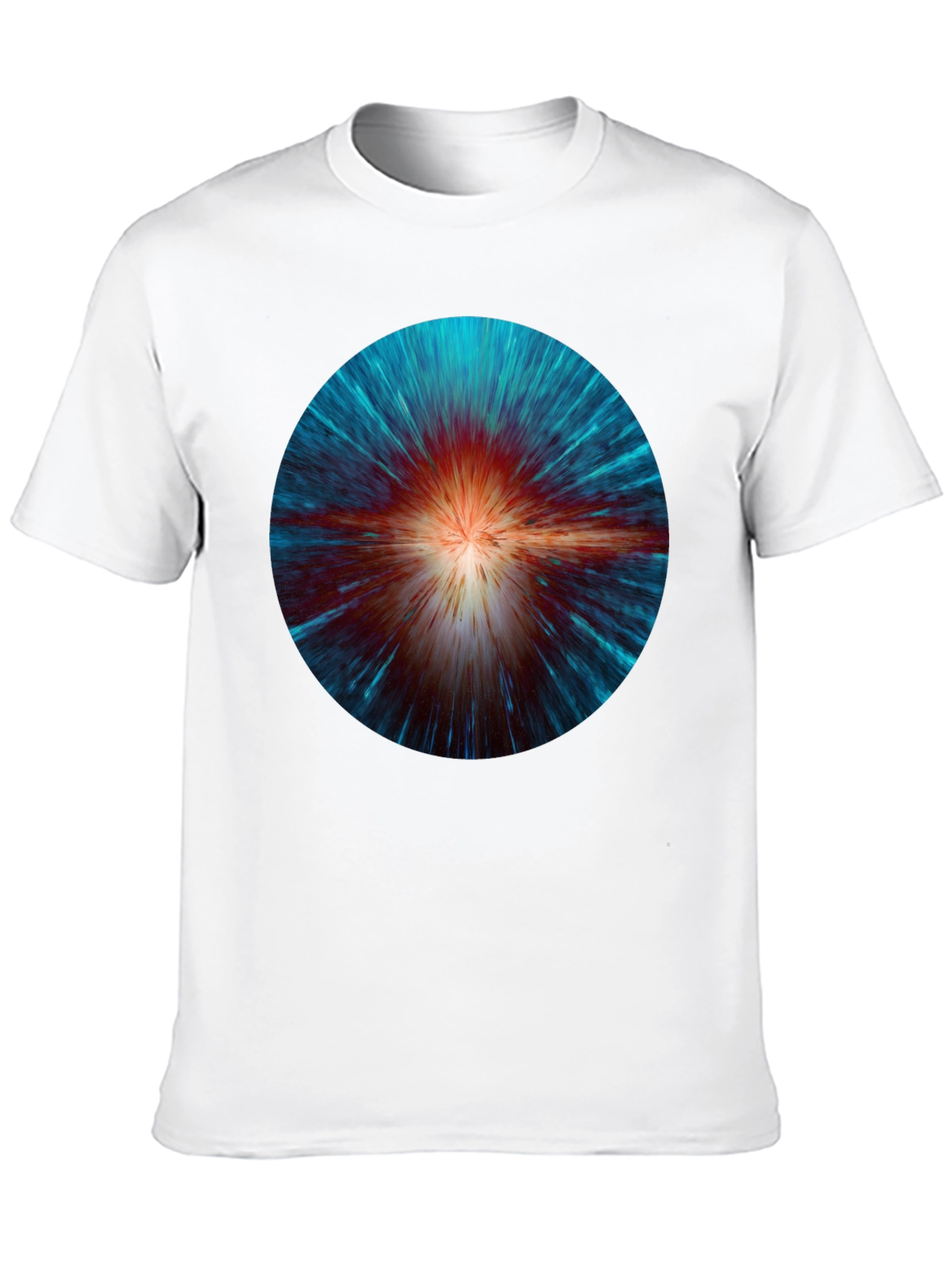 Cosmic Burst Graphic Tee - Black Crew Neck T-Shirt