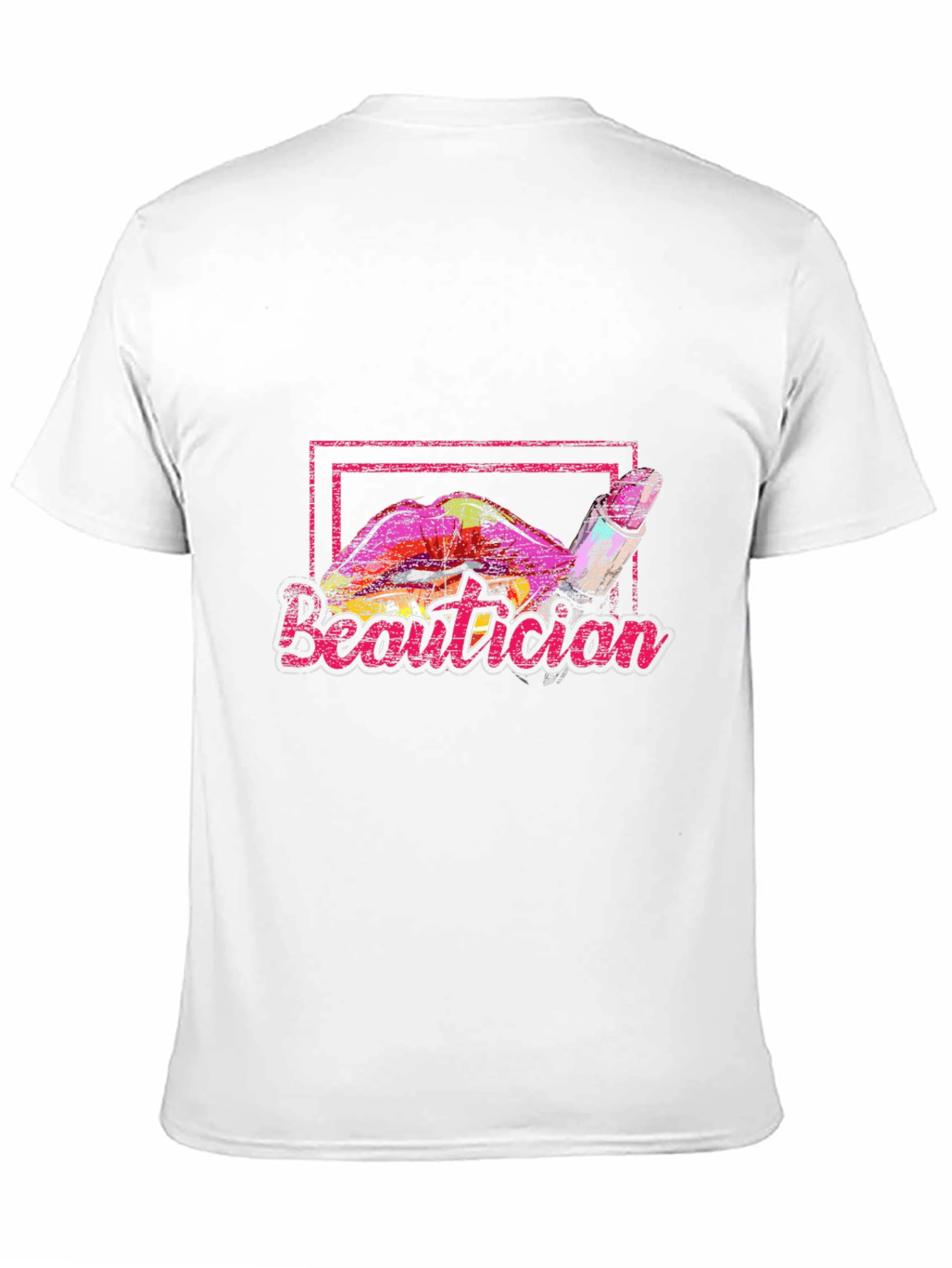 Beautician Lipstick Graphic Black T-Shirt