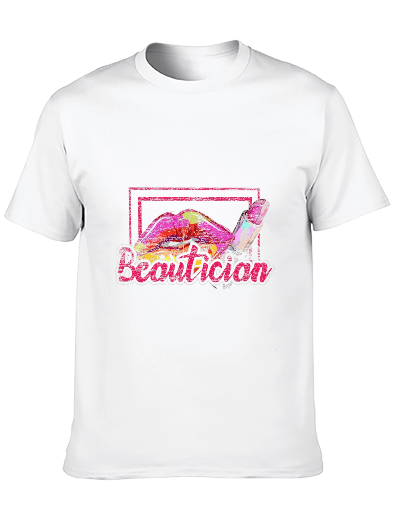 Beautician Lipstick Graphic Black T-Shirt