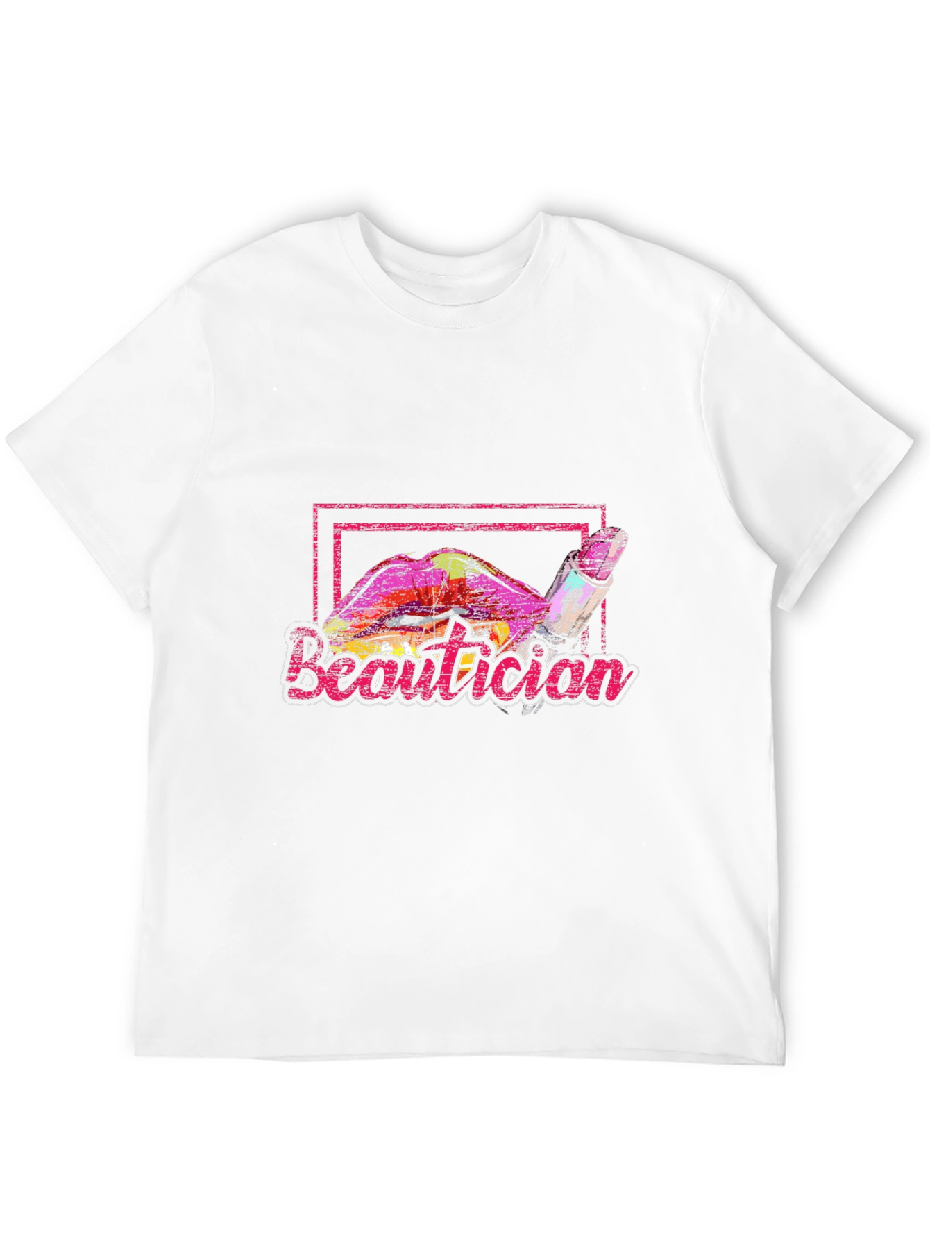 Beautician Lipstick Graphic Black T-Shirt