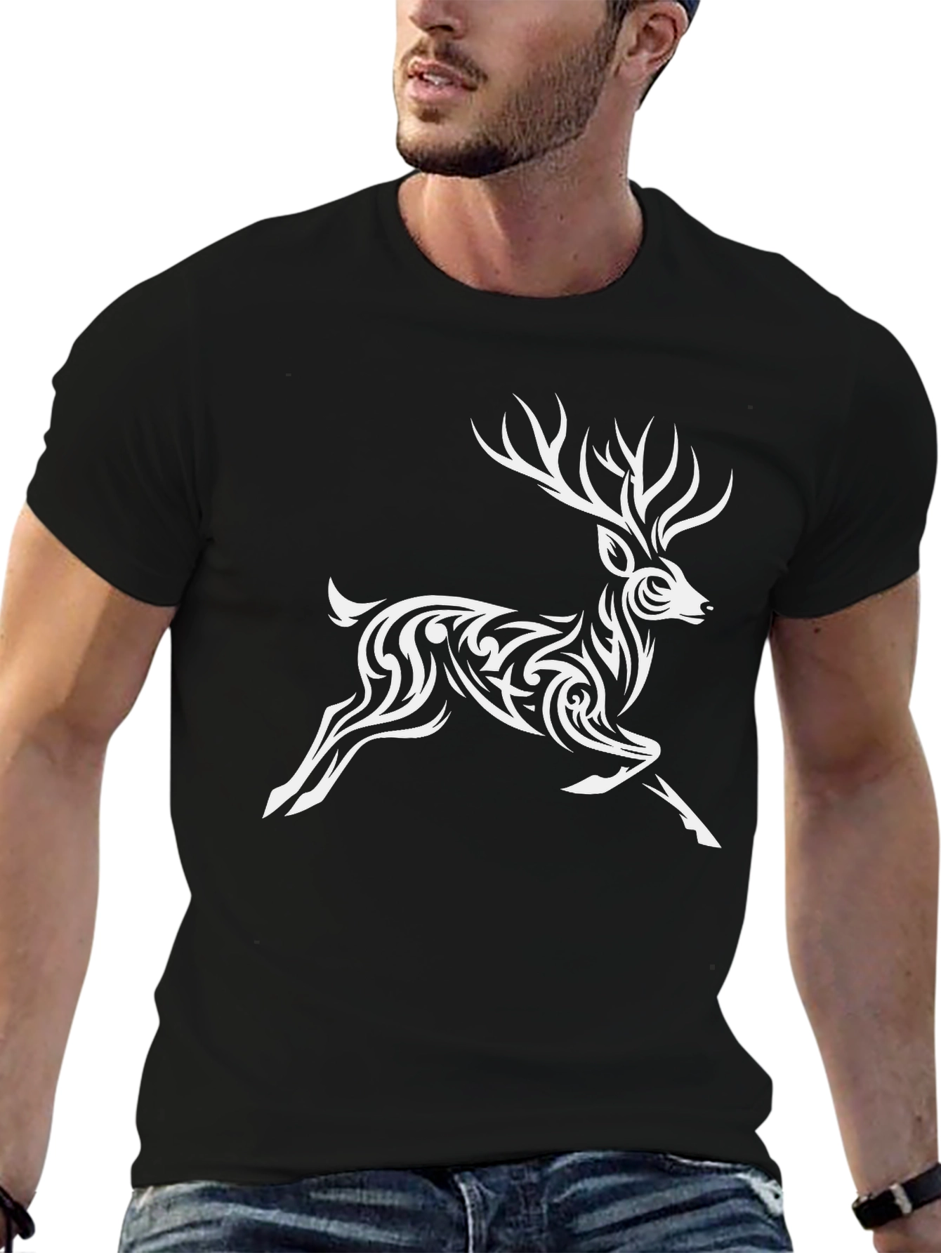Tribal Deer Graphic T-Shirt