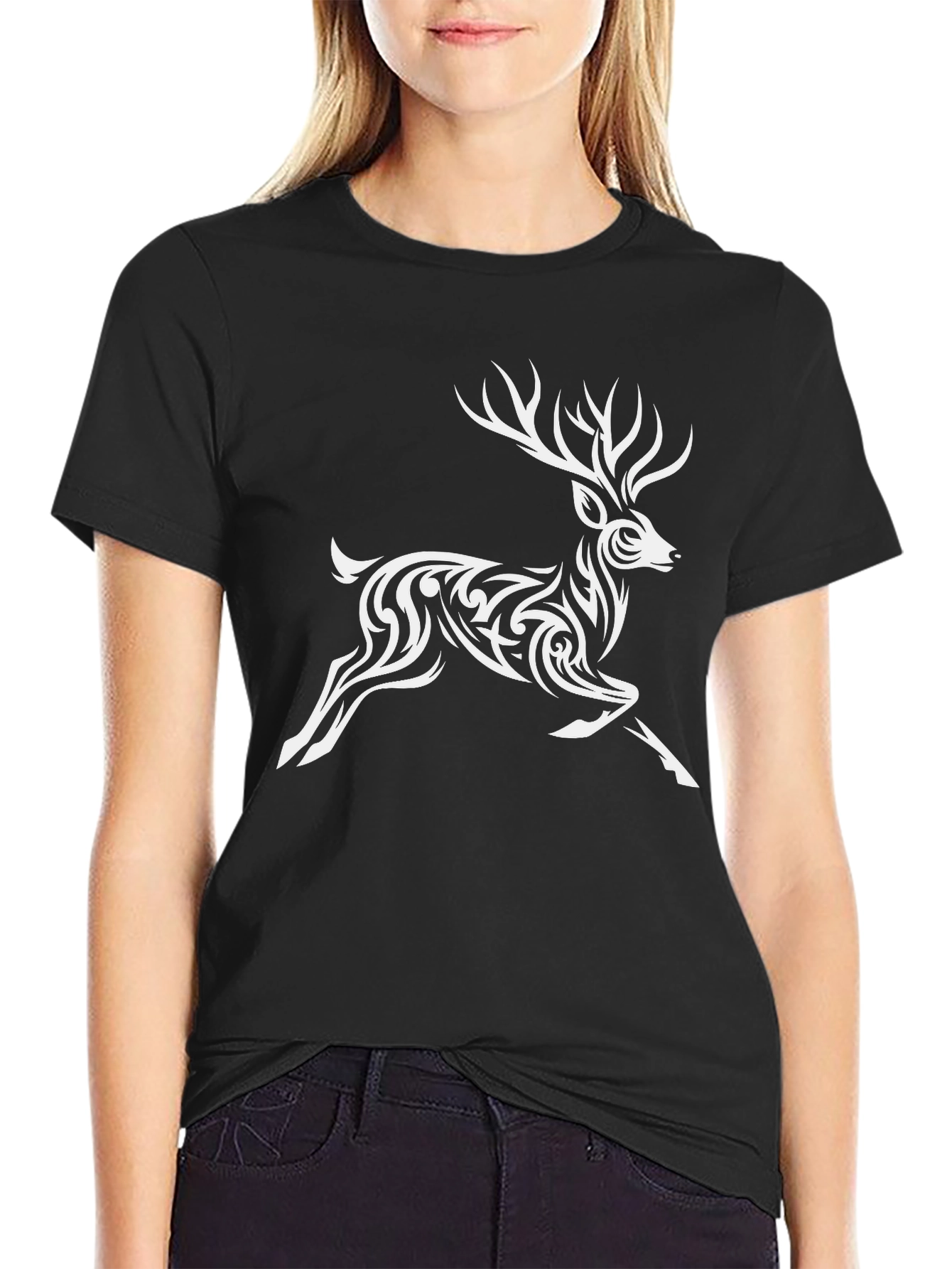 Tribal Deer Graphic T-Shirt
