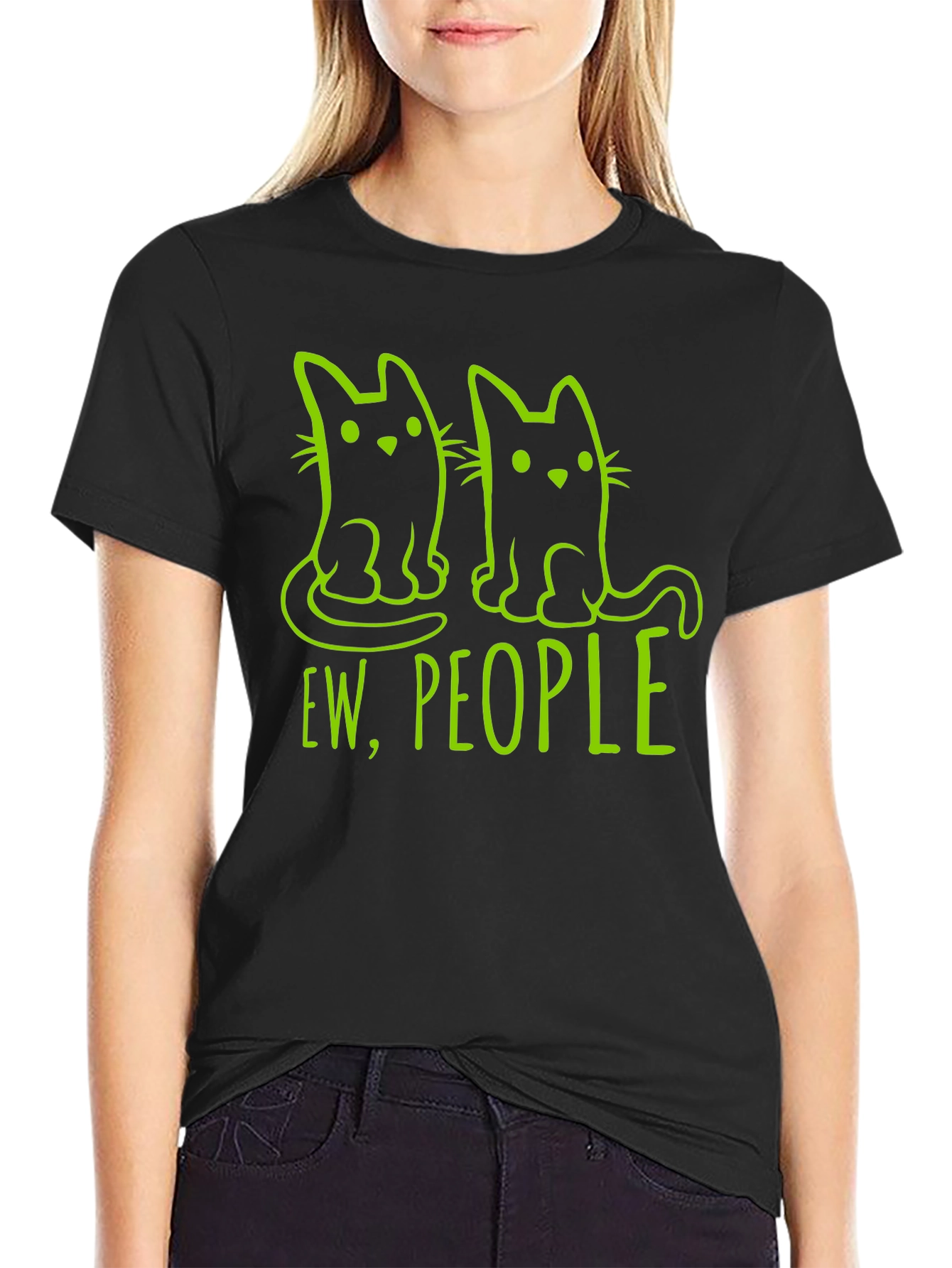 Ew People Cat Graphic Tee - Funny Introvert T-Shirt