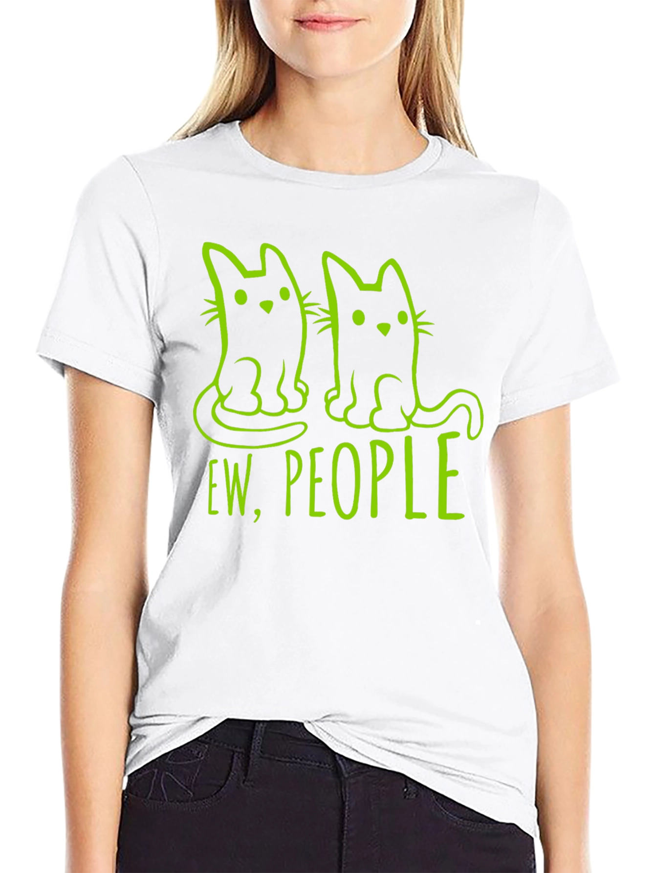 Ew People Cat Graphic Tee - Funny Introvert T-Shirt