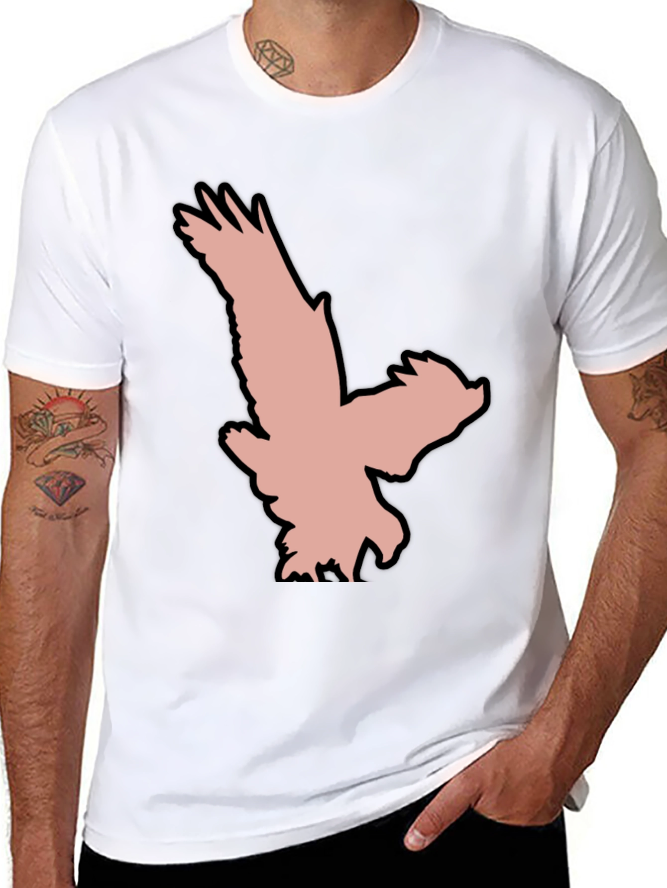 Black T-Shirt with Eagle Graphic