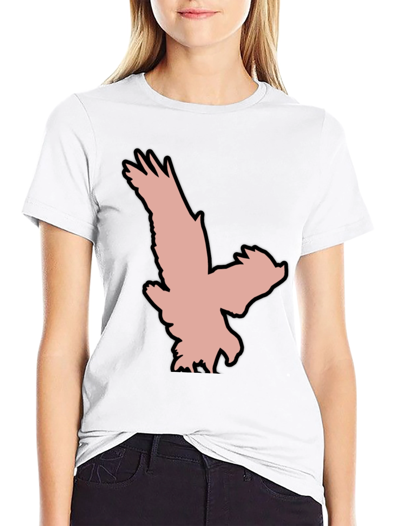 Black T-Shirt with Eagle Graphic
