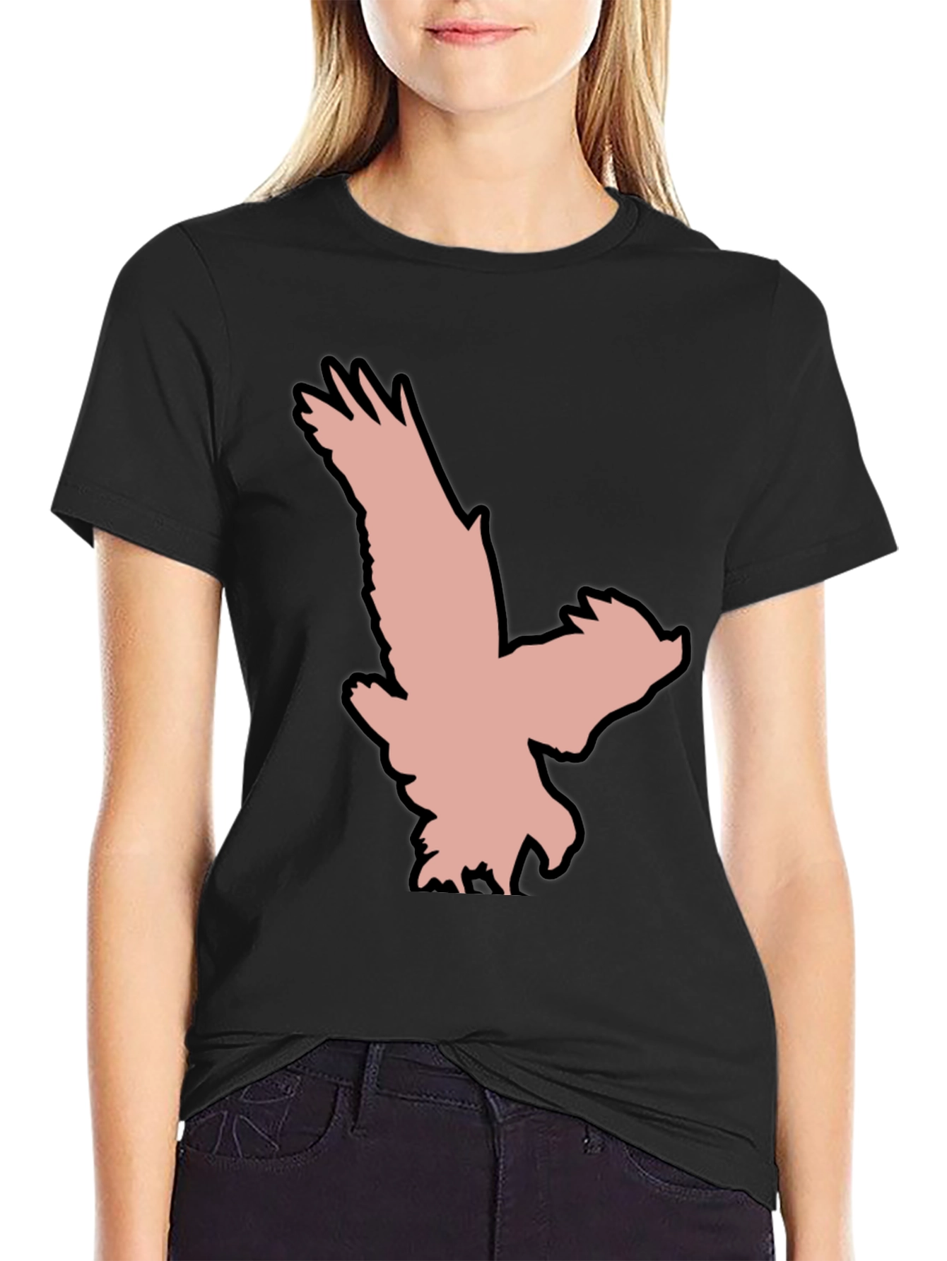 Black T-Shirt with Eagle Graphic