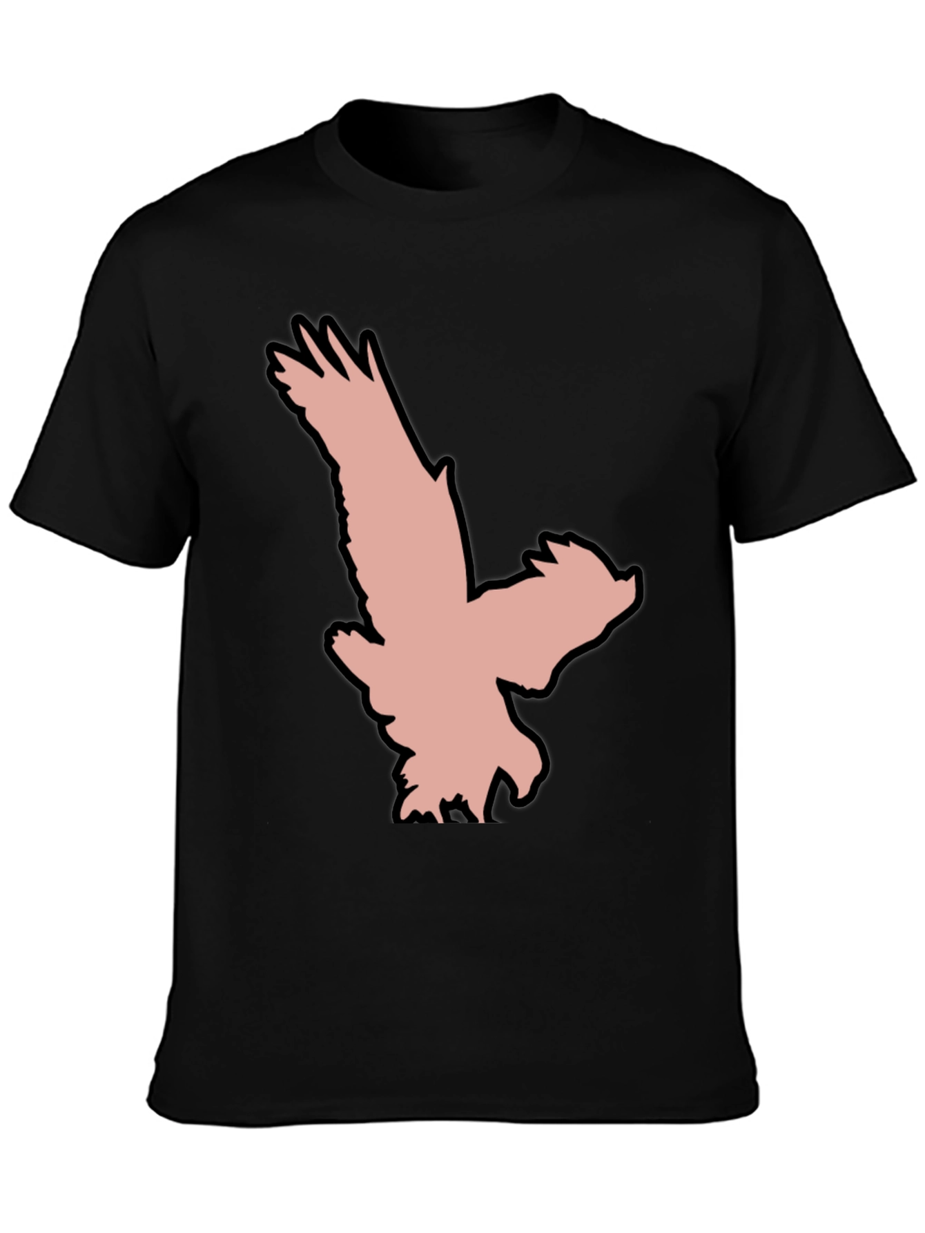 Black T-Shirt with Eagle Graphic