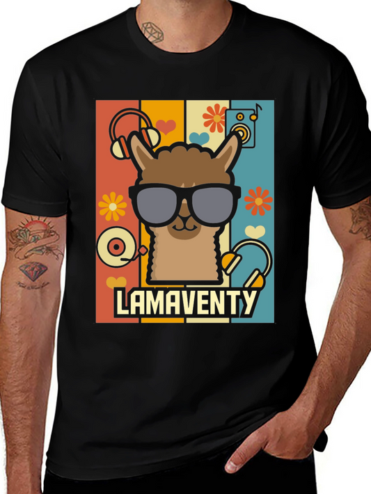 Retro Llama T-Shirt - Fun Music Lover Tee