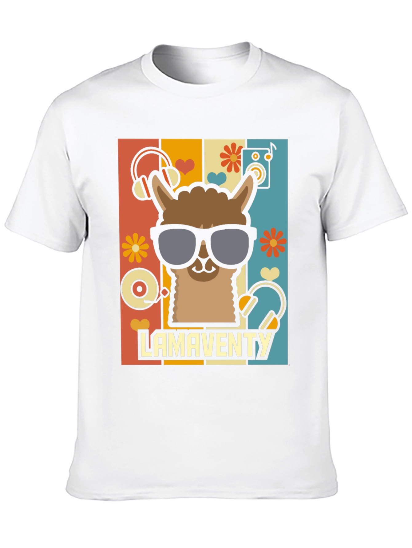 Retro Llama T-Shirt - Fun Music Lover Tee