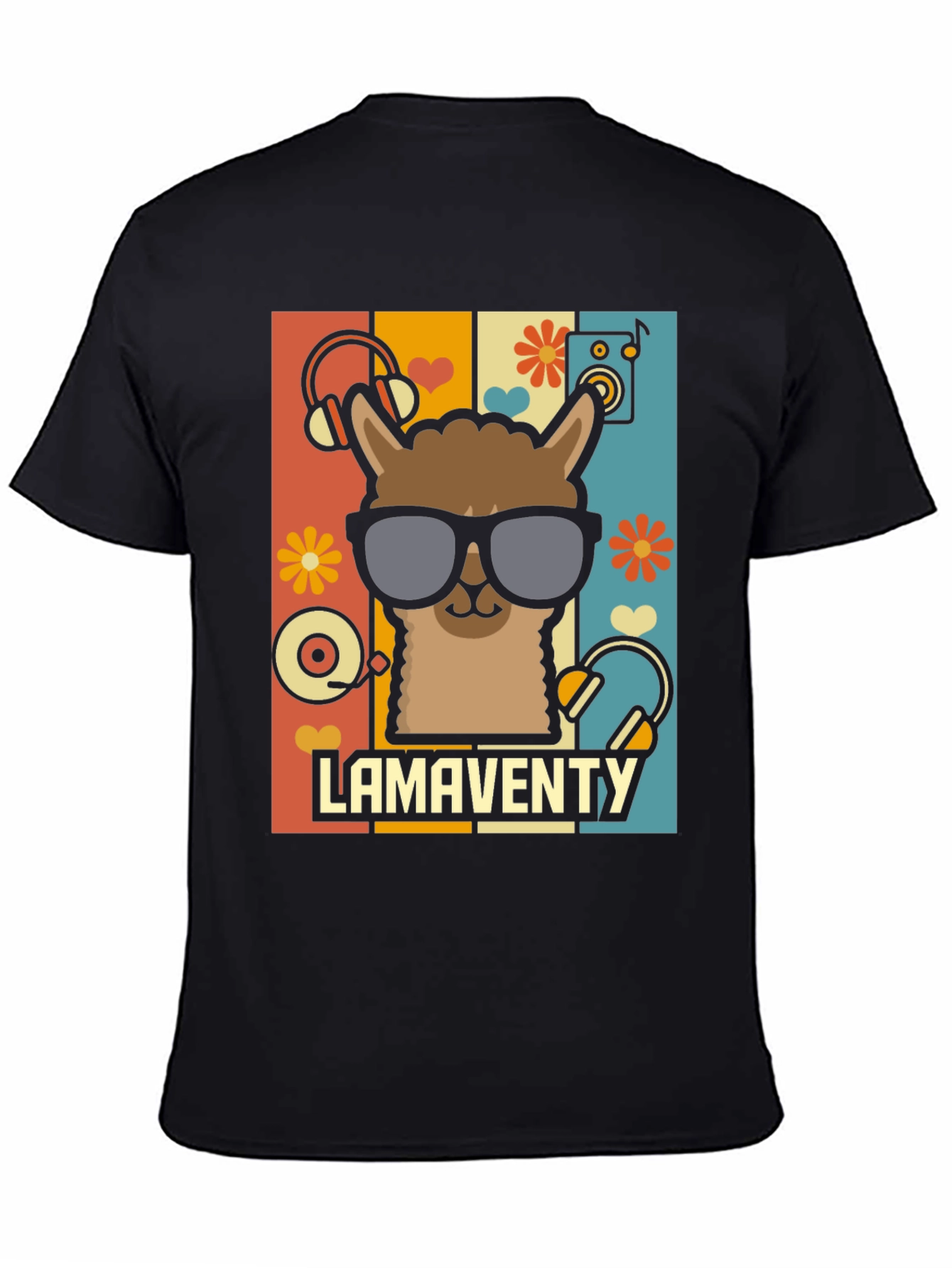 Retro Llama T-Shirt - Fun Music Lover Tee