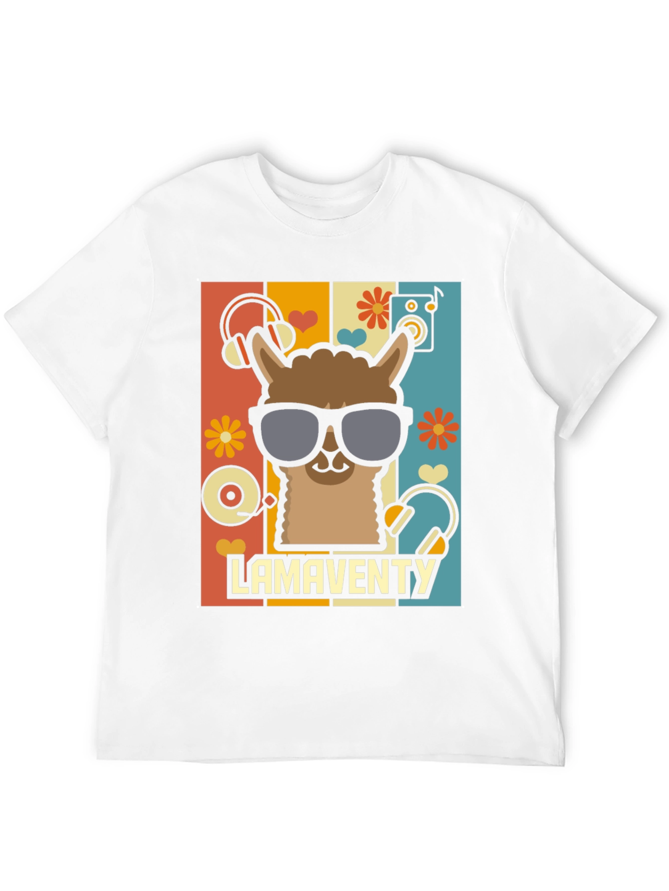 Retro Llama T-Shirt - Fun Music Lover Tee