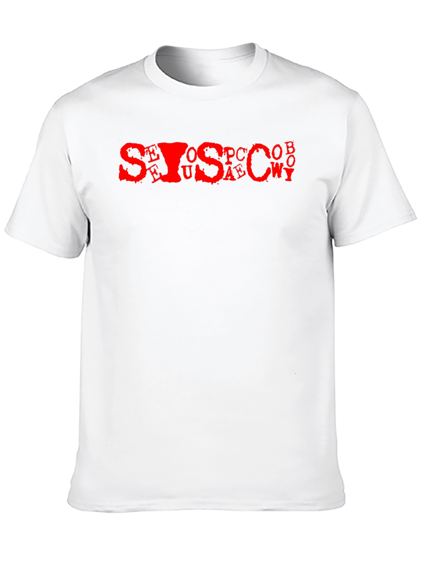Mens Black Tee with Red Letter Graphic