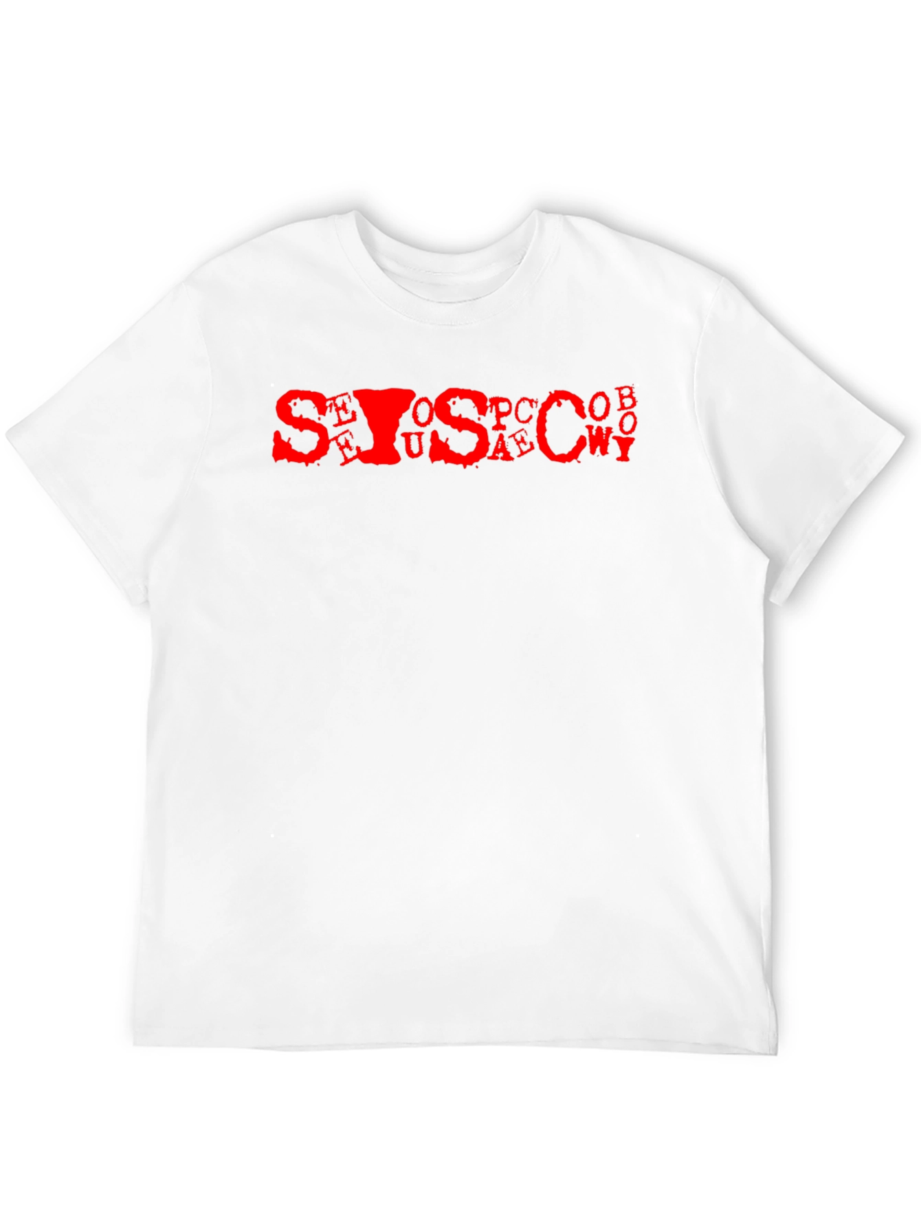Mens Black Tee with Red Letter Graphic