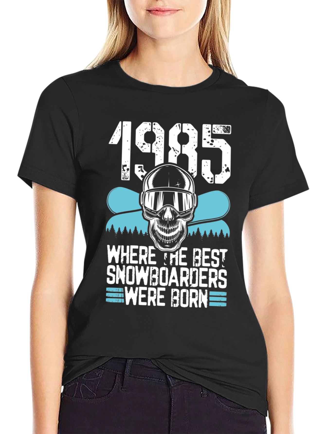 1985 Snowboarder T-Shirt - Skull & Goggles