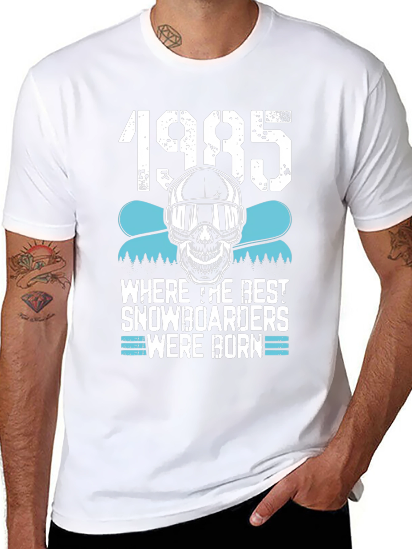 1985 Snowboarder T-Shirt - Skull & Goggles