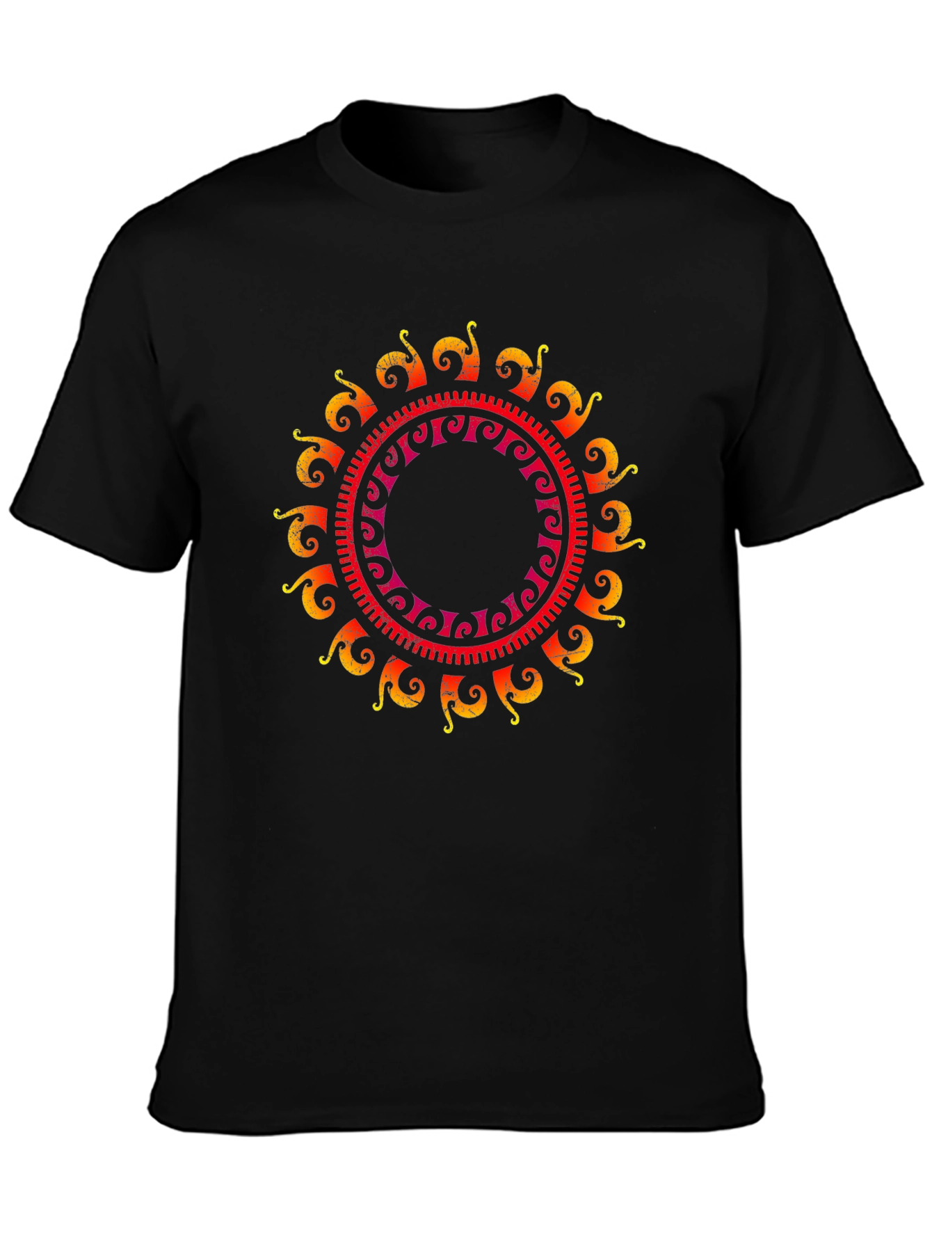 Sun Mandala Graphic Tee - Black