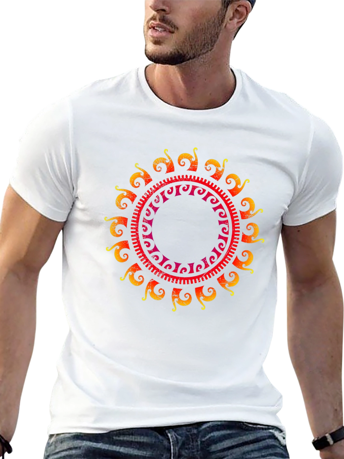 Sun Mandala Graphic Tee - Black