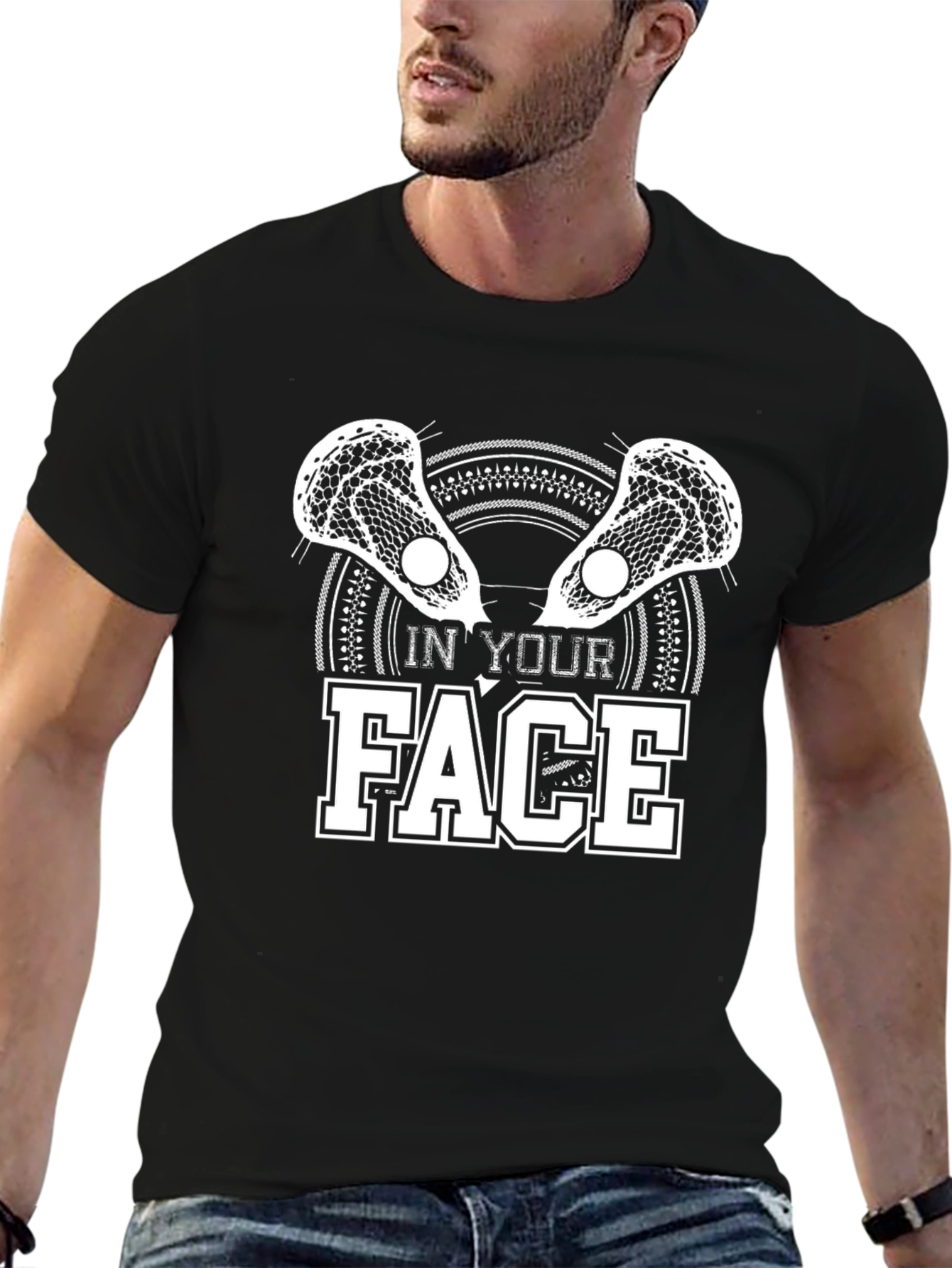 In Your Face Lacrosse Graphic T-Shirt