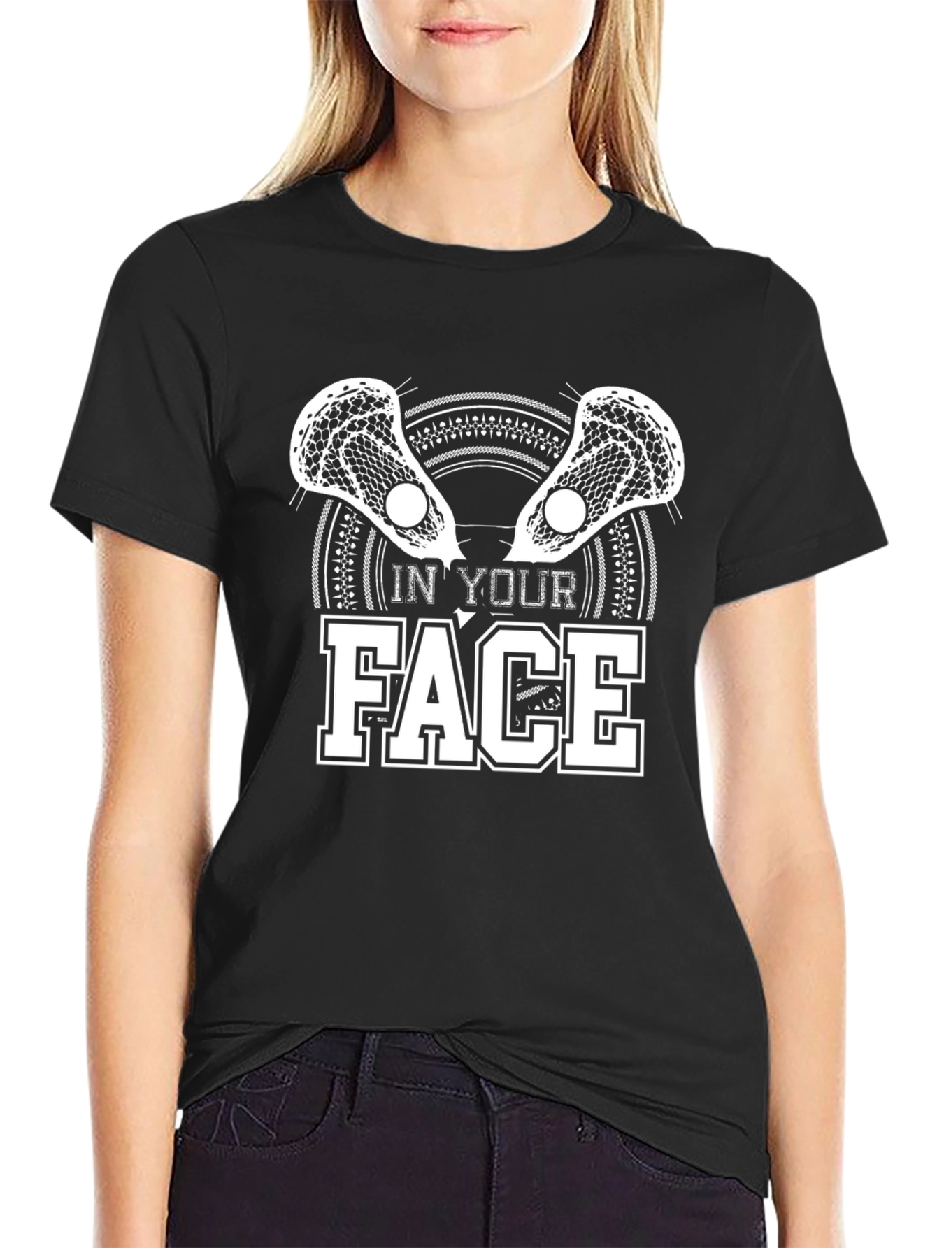 In Your Face Lacrosse Graphic T-Shirt