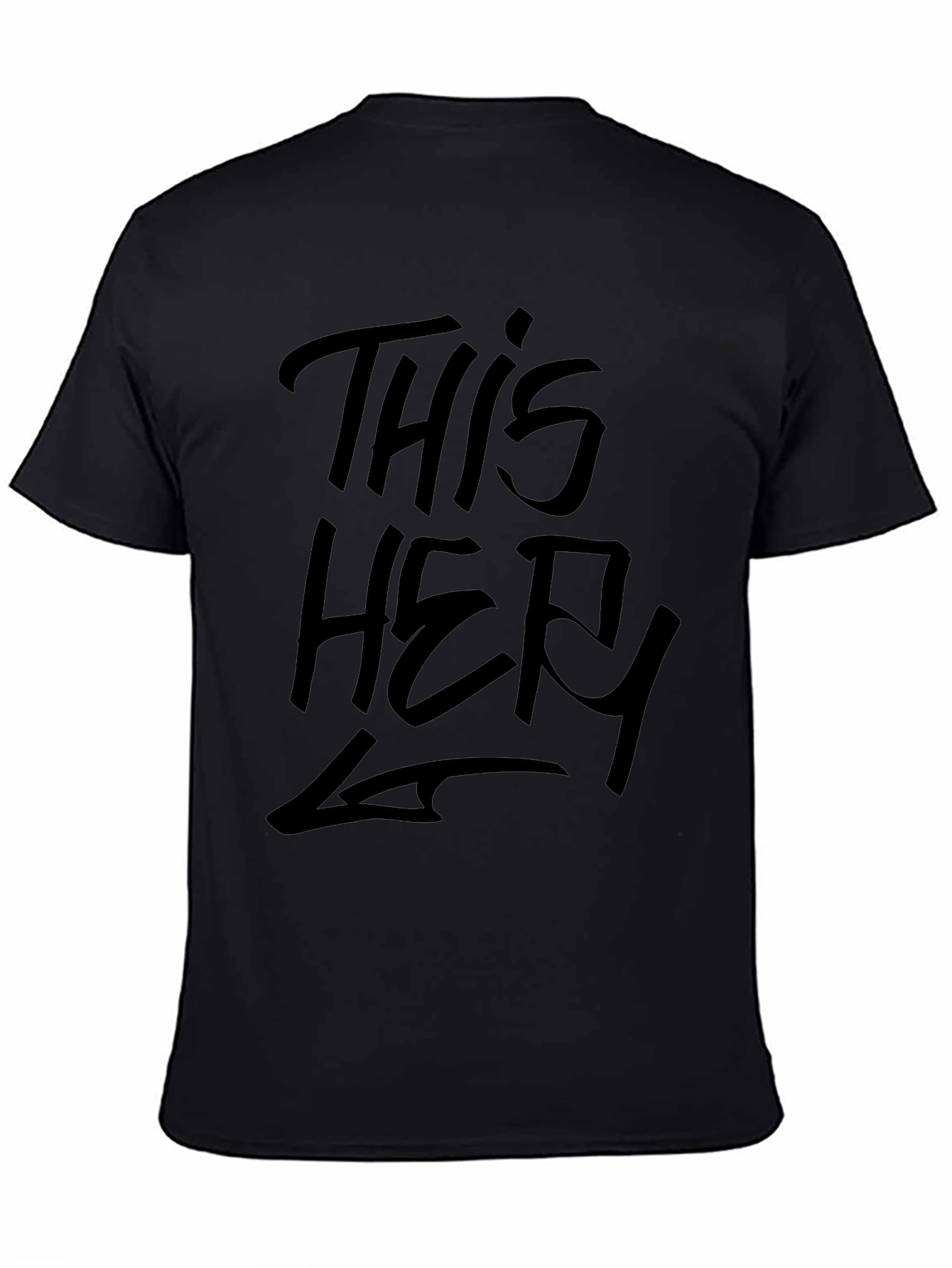Mens Black Graphic Tee - This Here Design