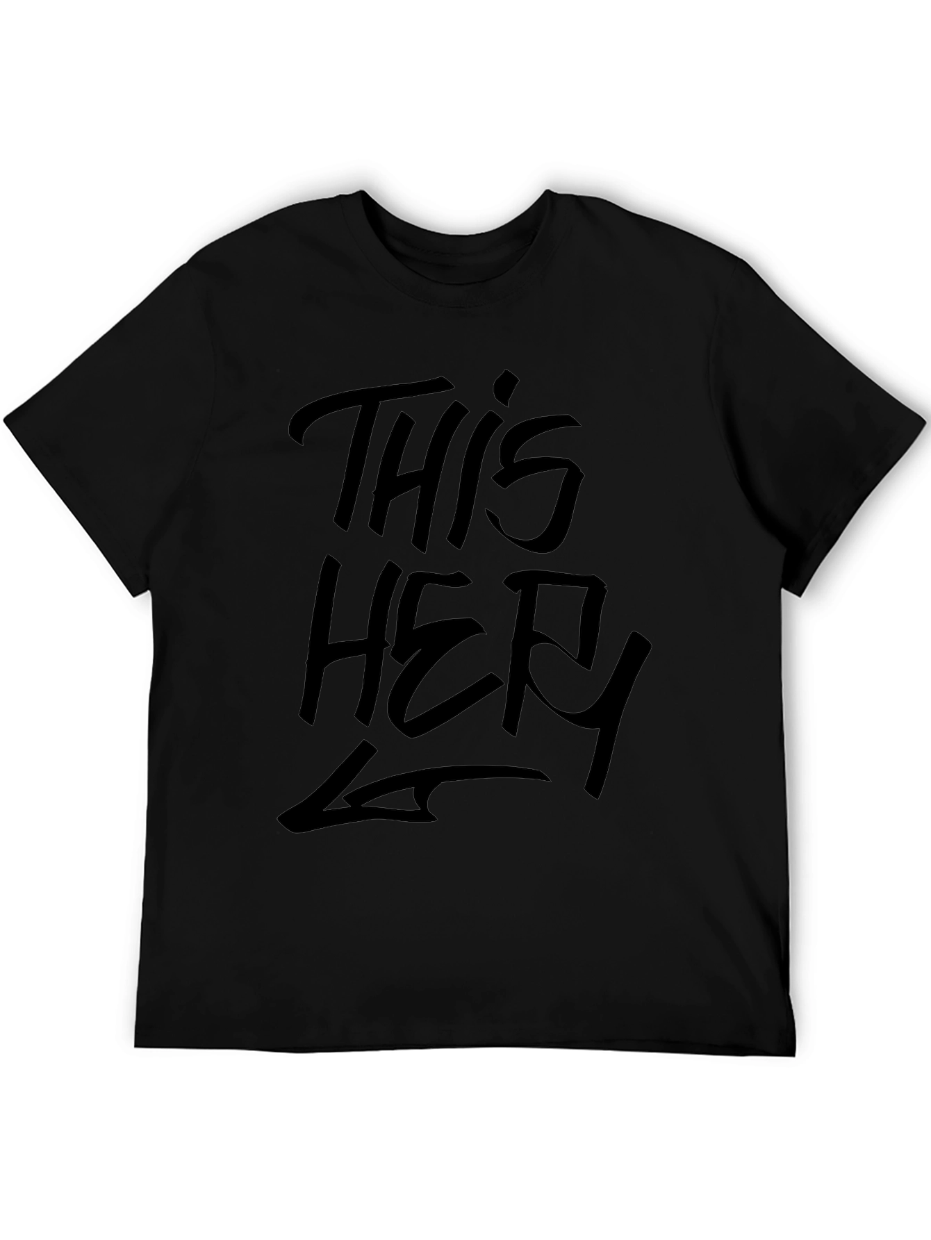 Mens Black Graphic Tee - This Here Design