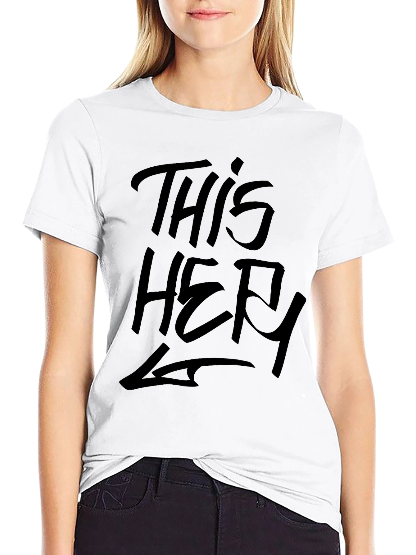 Mens Black Graphic Tee - This Here Design