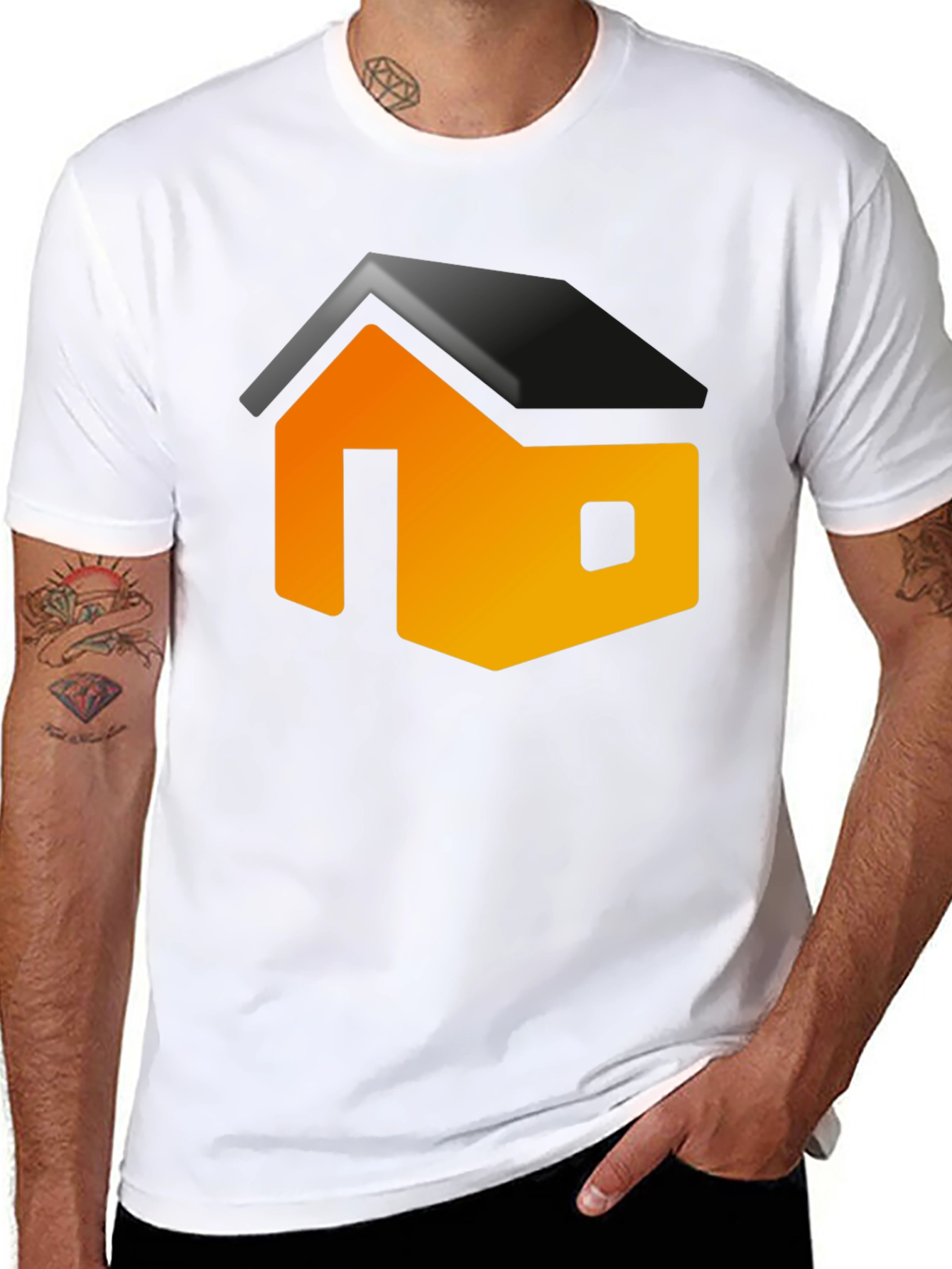 Modern House Graphic Black Tee