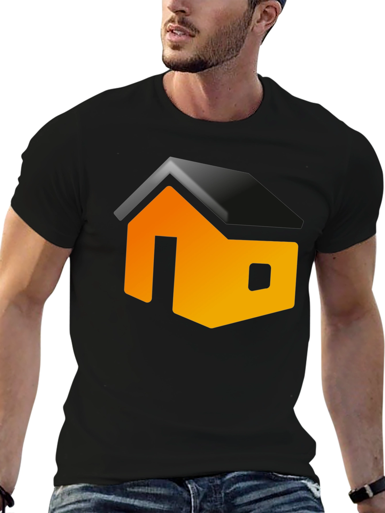 Modern House Graphic Black Tee
