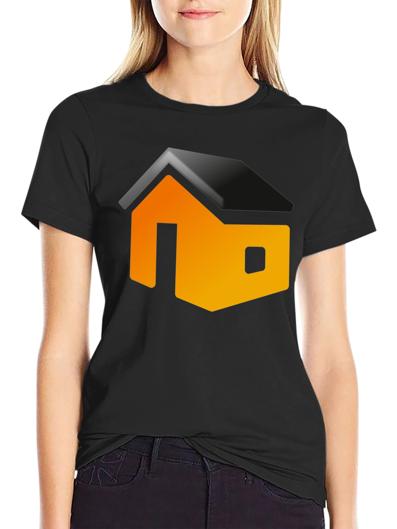 Modern House Graphic Black Tee