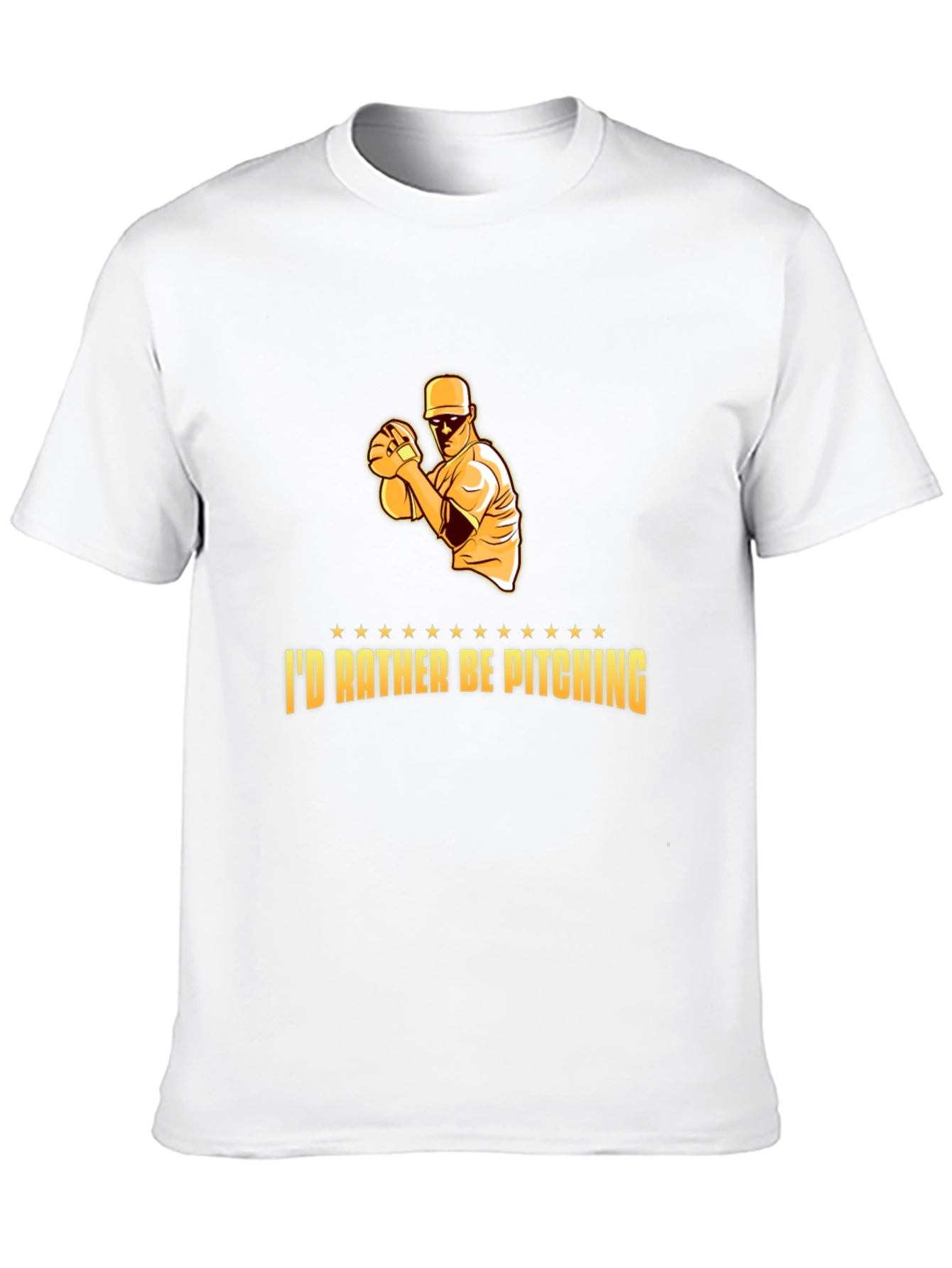 Pitching Baseball T-Shirt - Id Rather Be Pitching
