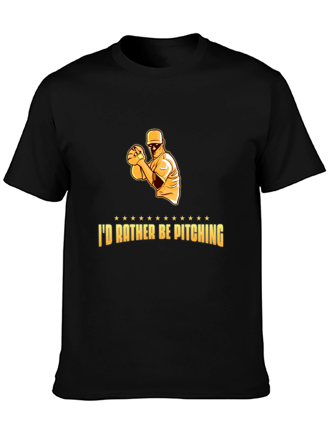 Pitching Baseball T-Shirt - Id Rather Be Pitching