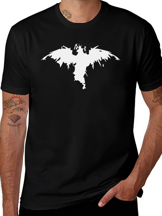 Mens Black T-shirt with White Graphic