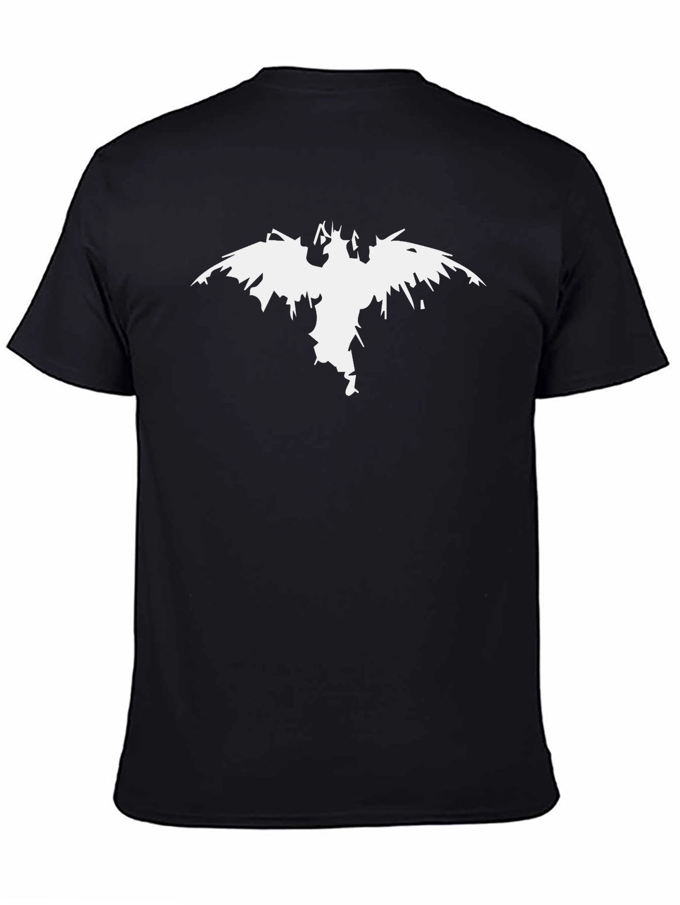 Mens Black T-shirt with White Graphic