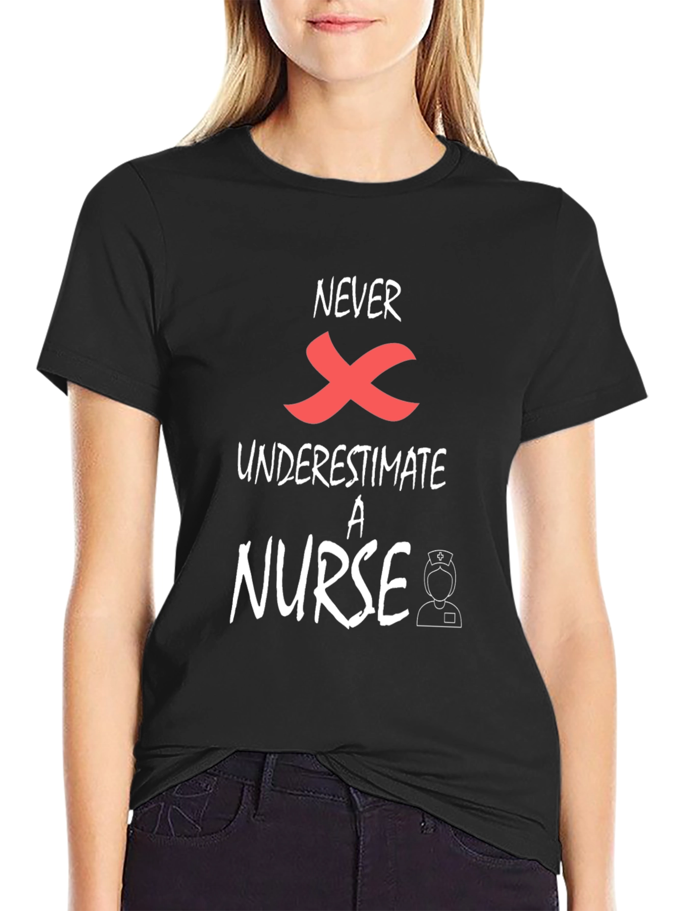 Never Underestimate A Nurse Graphic Tee