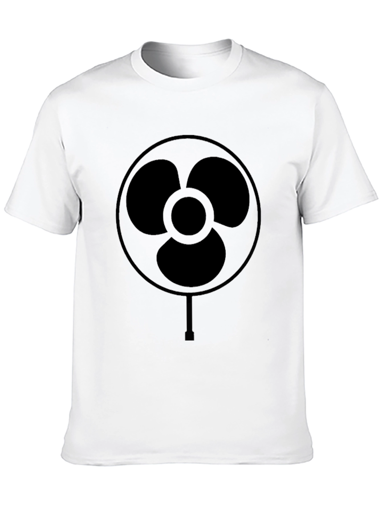 Minimalist Fan Graphic Black T-Shirt