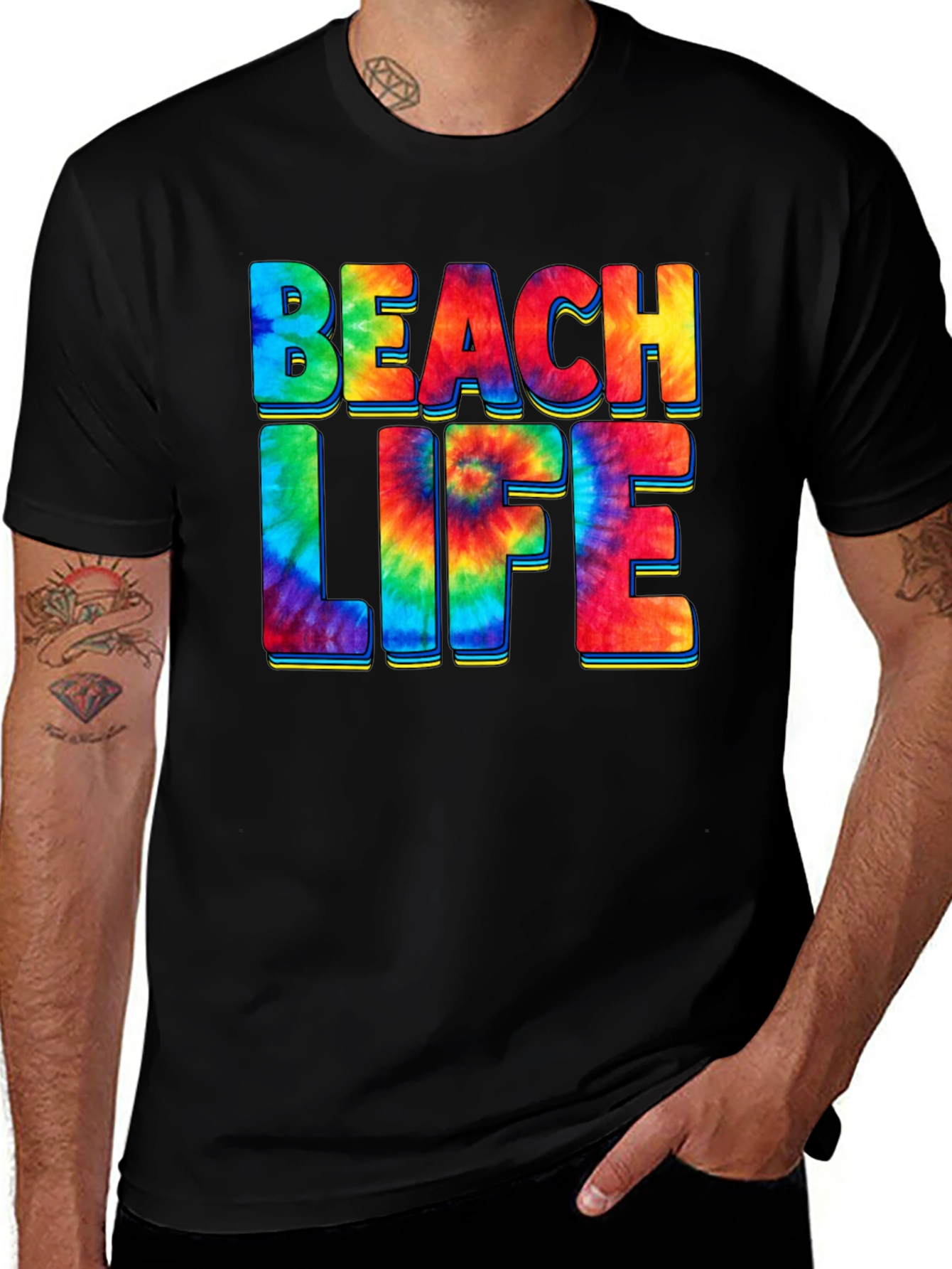 Beach Life Tie Dye Graphic T-Shirt