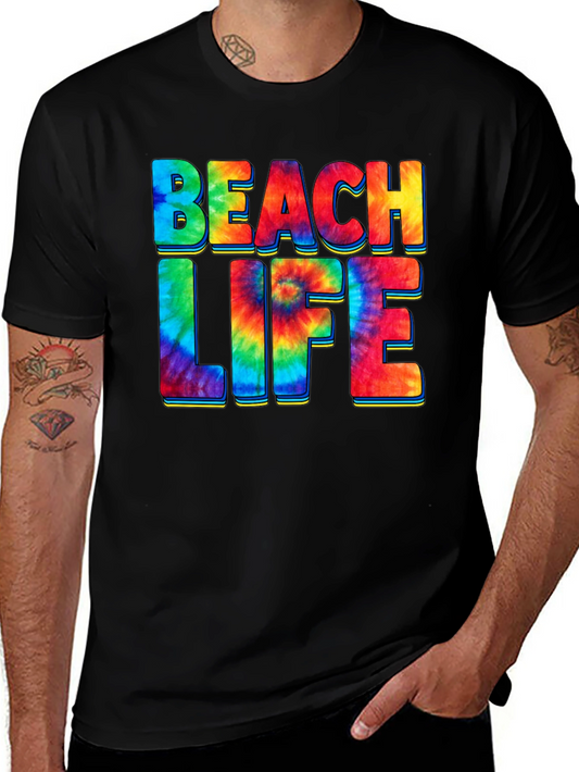 Beach Life Tie Dye Graphic T-Shirt