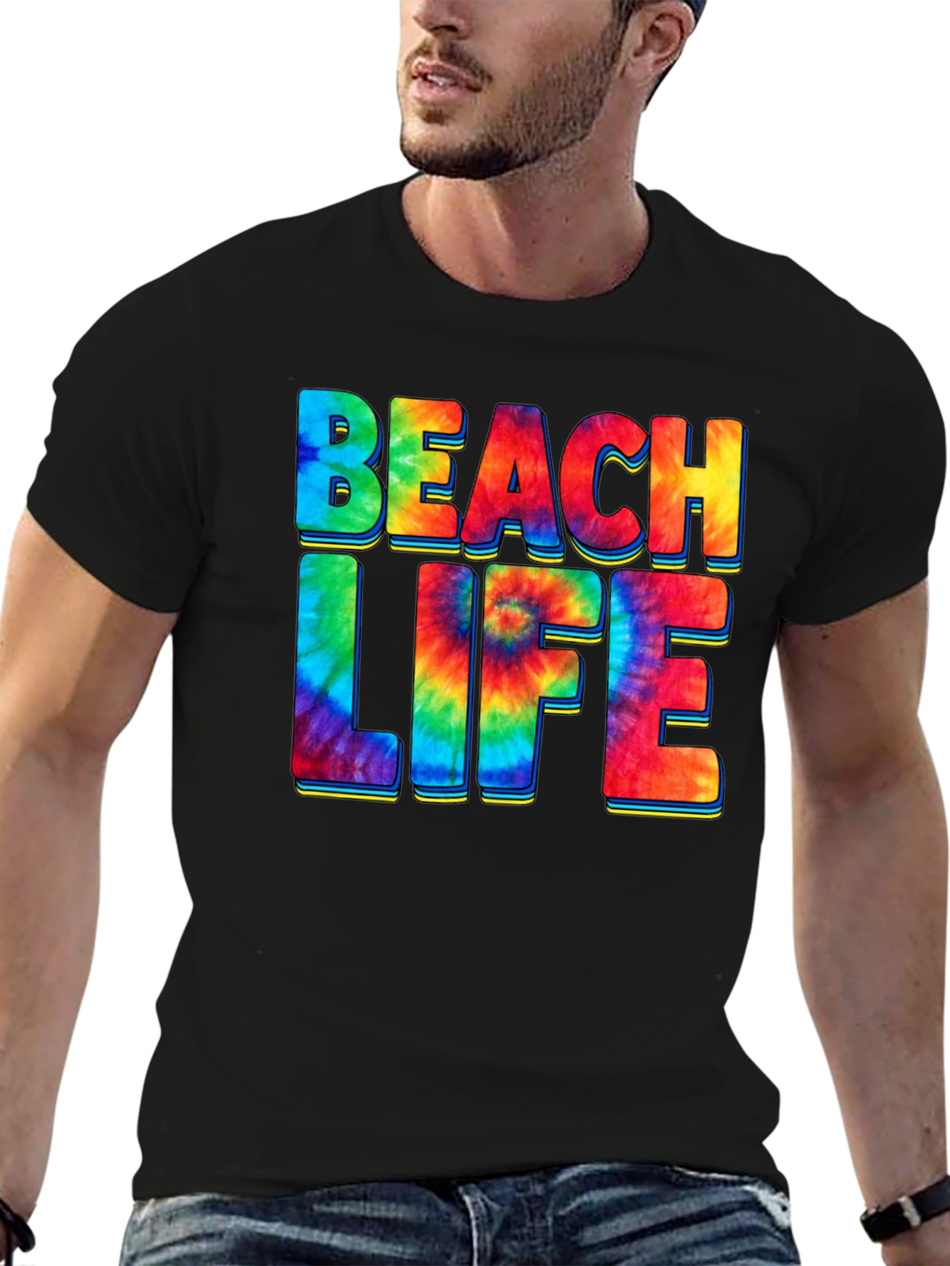 Beach Life Tie Dye Graphic T-Shirt