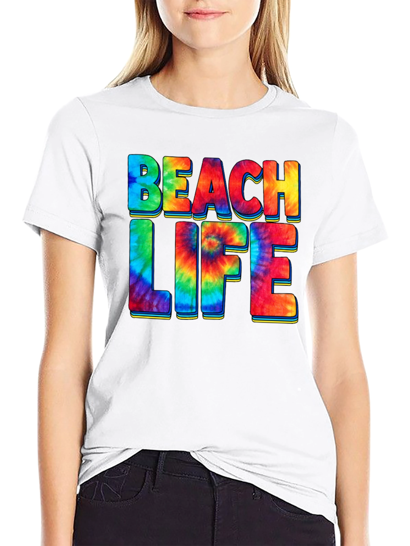 Beach Life Tie Dye Graphic T-Shirt