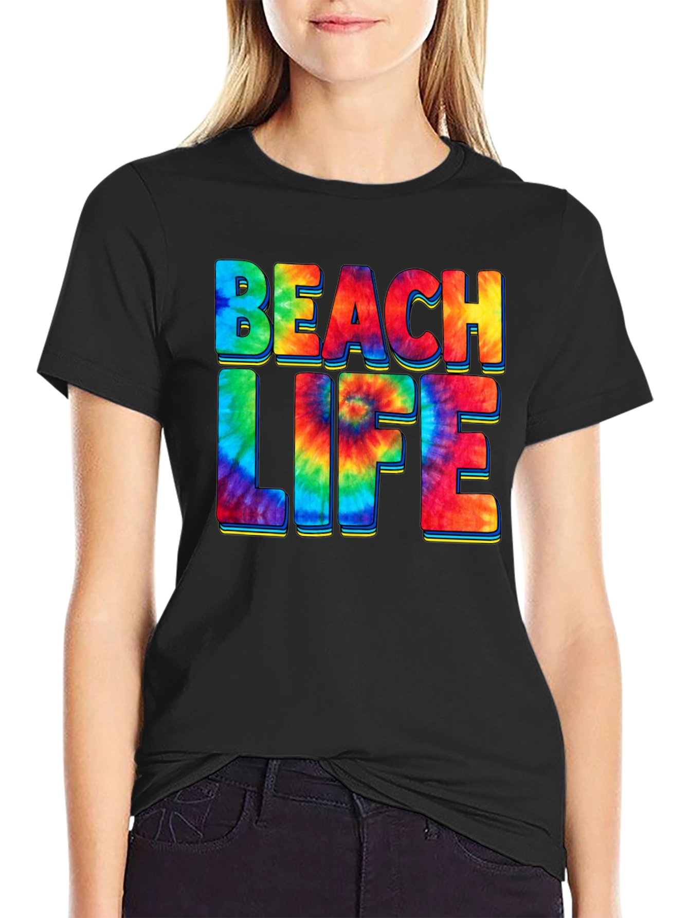 Beach Life Tie Dye Graphic T-Shirt