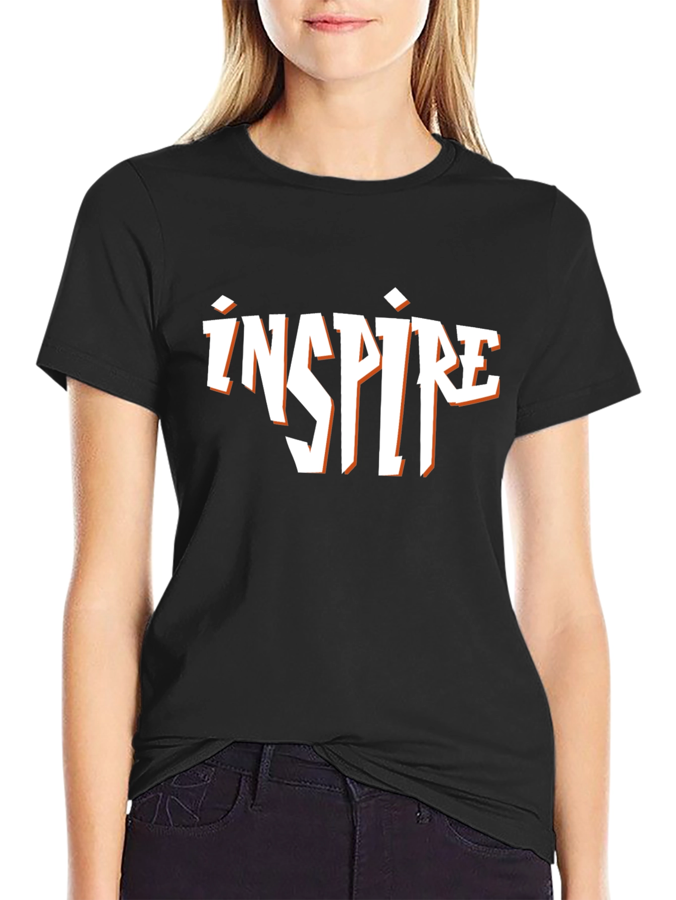 Inspire Black Graphic T-Shirt