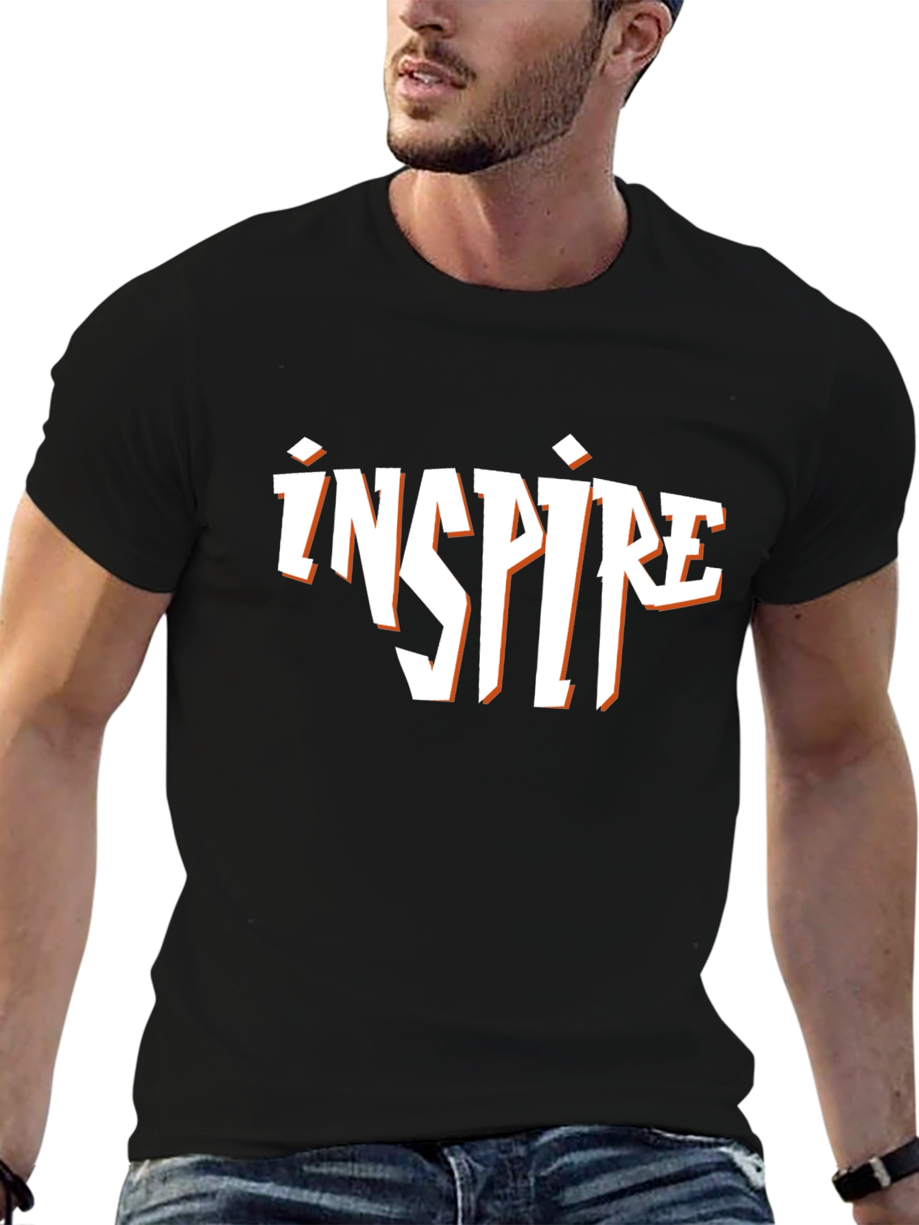 Inspire Black Graphic T-Shirt