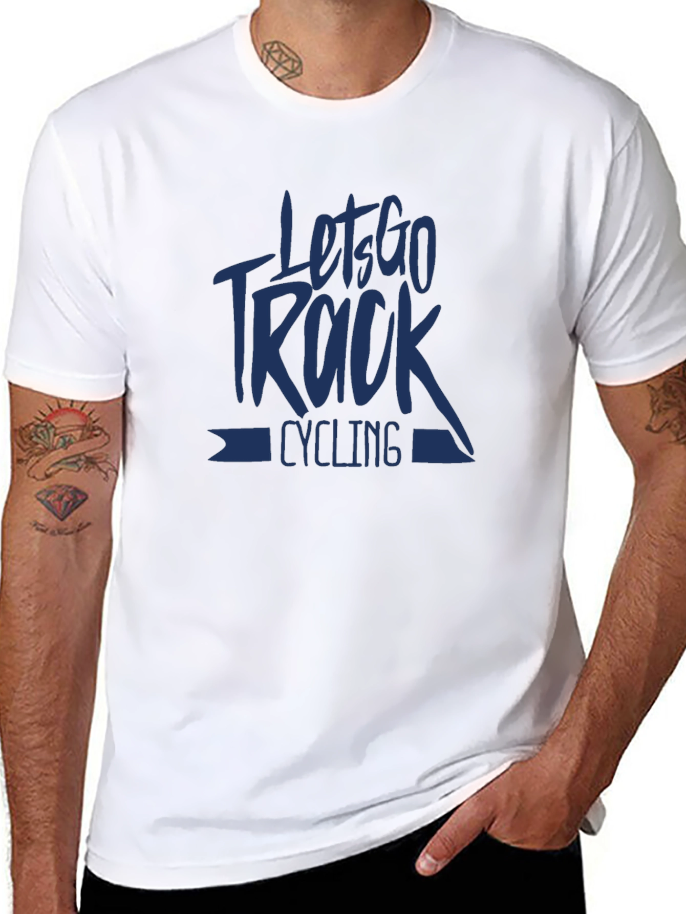 Lets Go Track Cycling Graphic Tee - Black