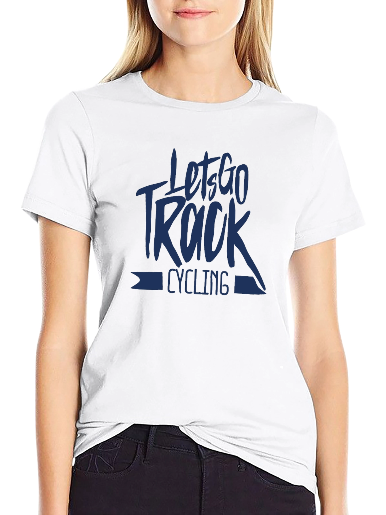 Lets Go Track Cycling Graphic Tee - Black
