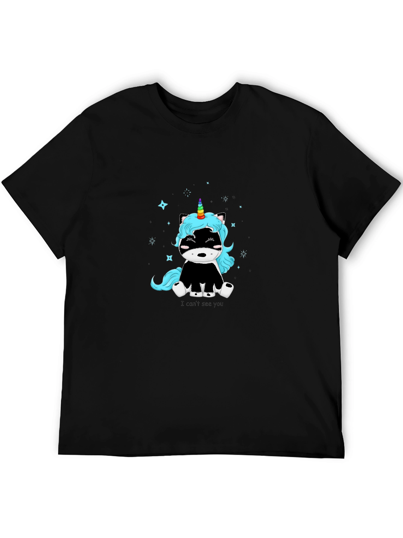Unicorn Skunk Graphic T-Shirt - Black